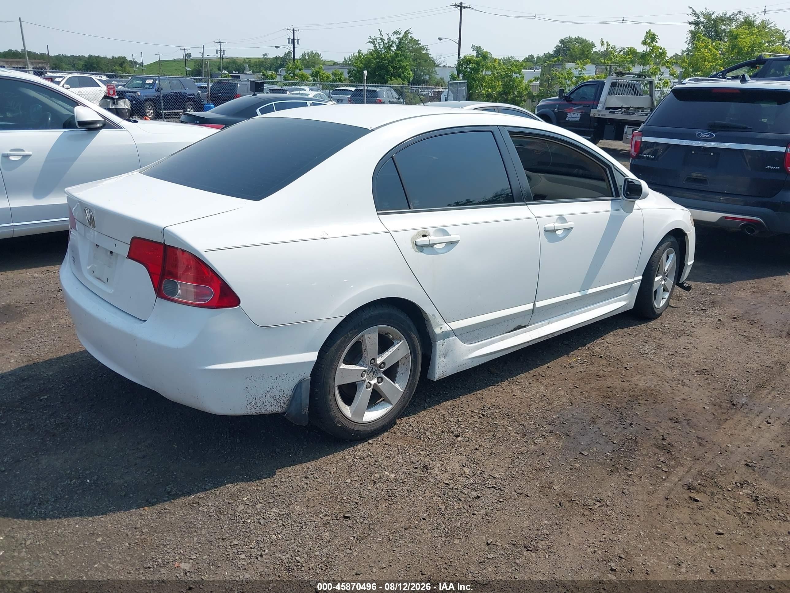 2007 Honda Civic Ex White vin: 2HGFA15857H505230