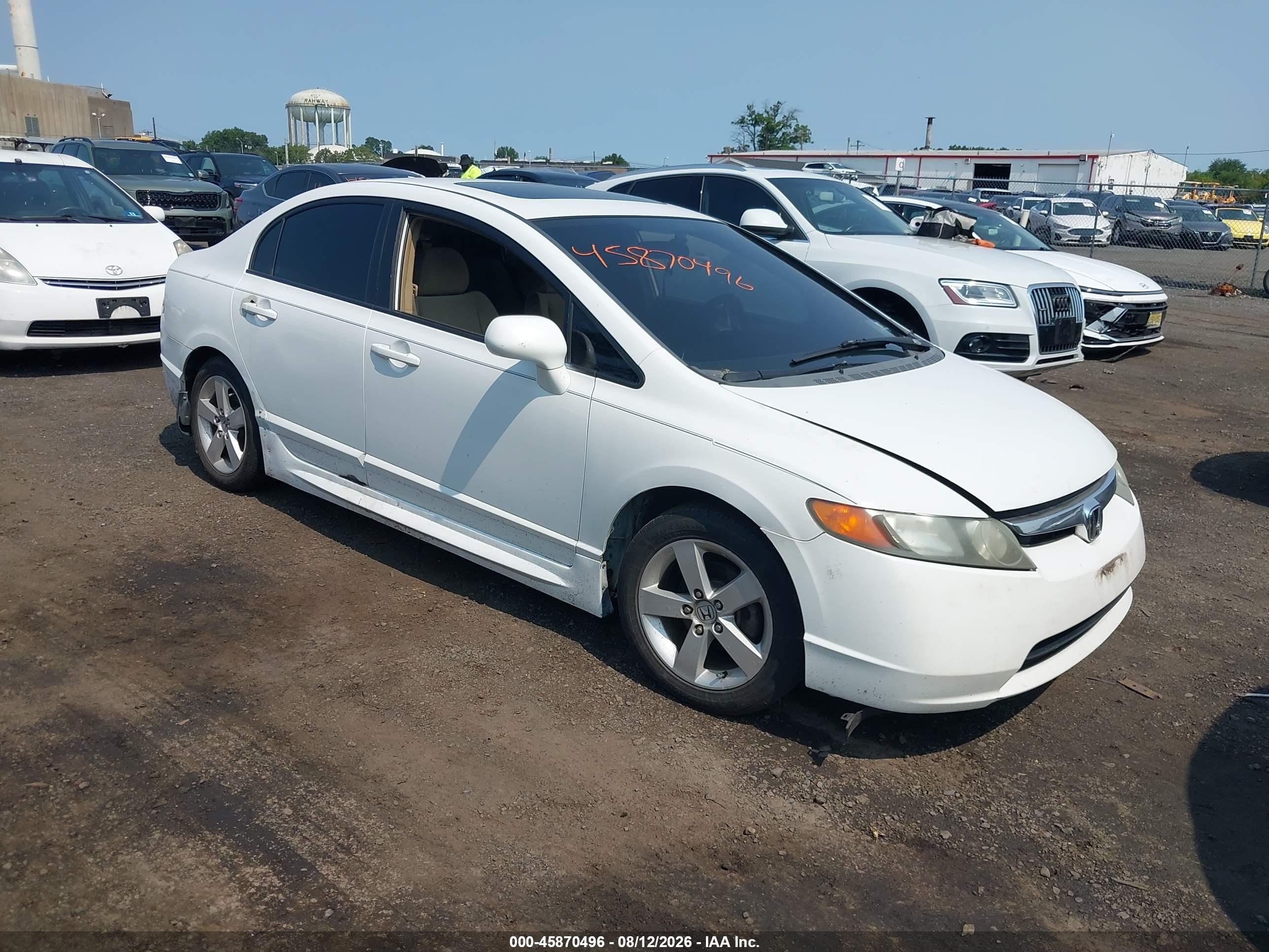 2007 Honda Civic Ex White vin: 2HGFA15857H505230