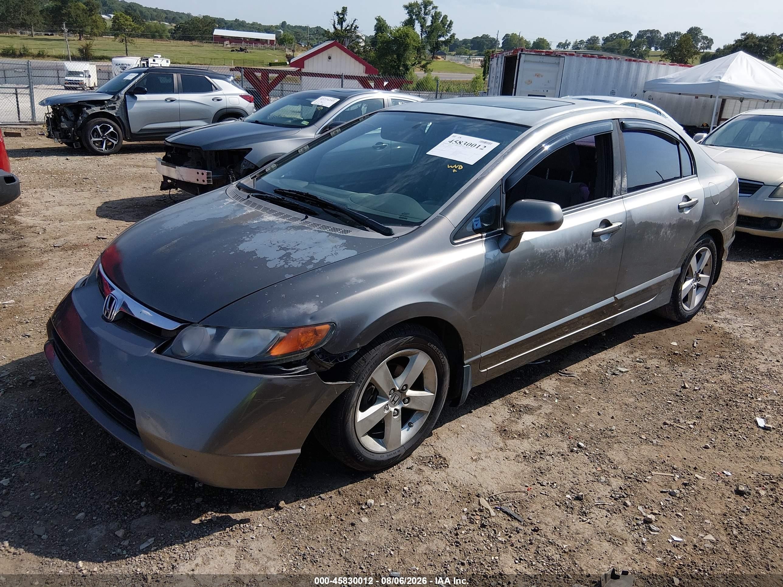2008 Honda Civic Ex Gray vin: 2HGFA15898H506074