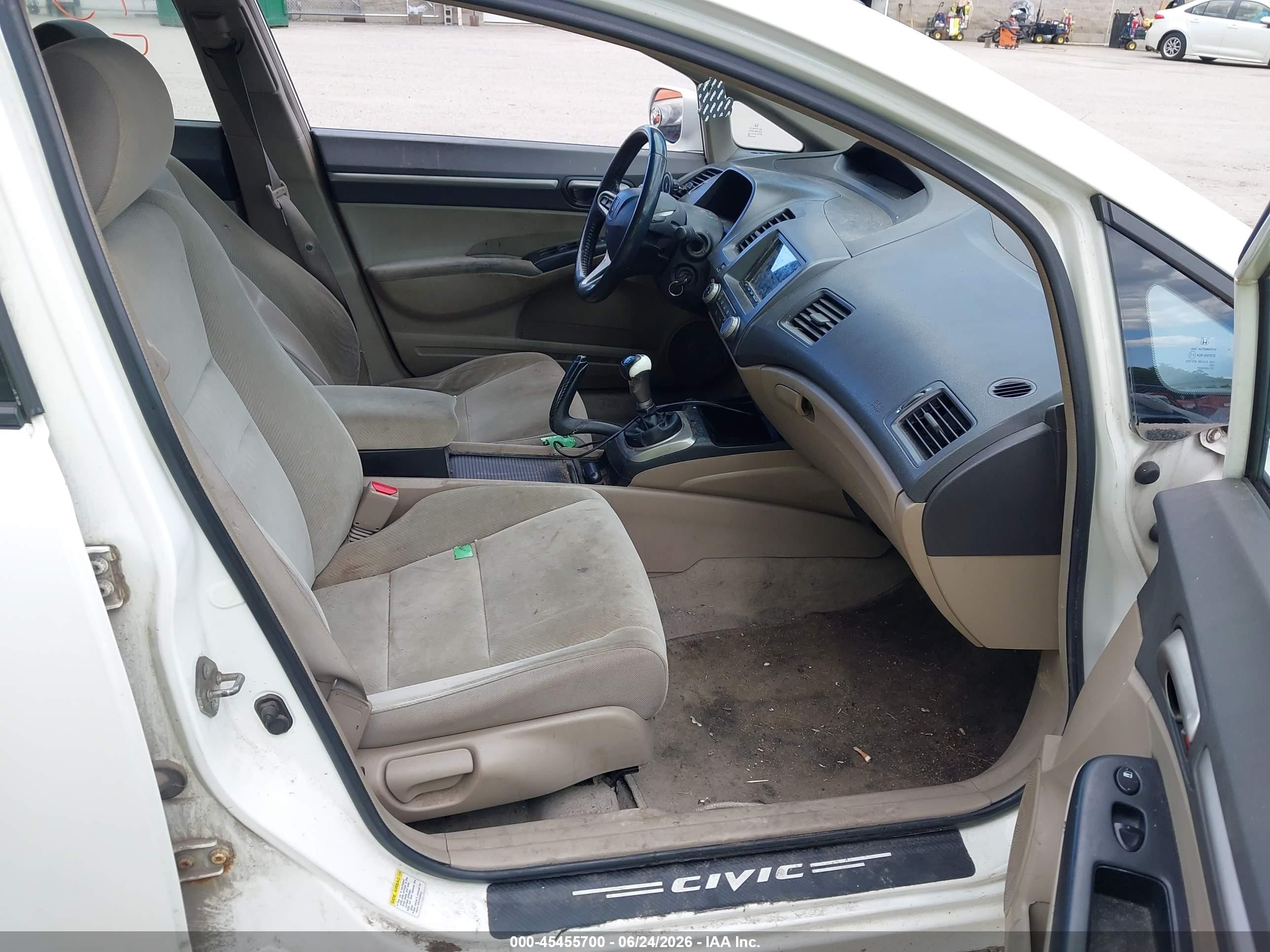2009 Honda Civic Ex White vin: 2HGFA15899H514886
