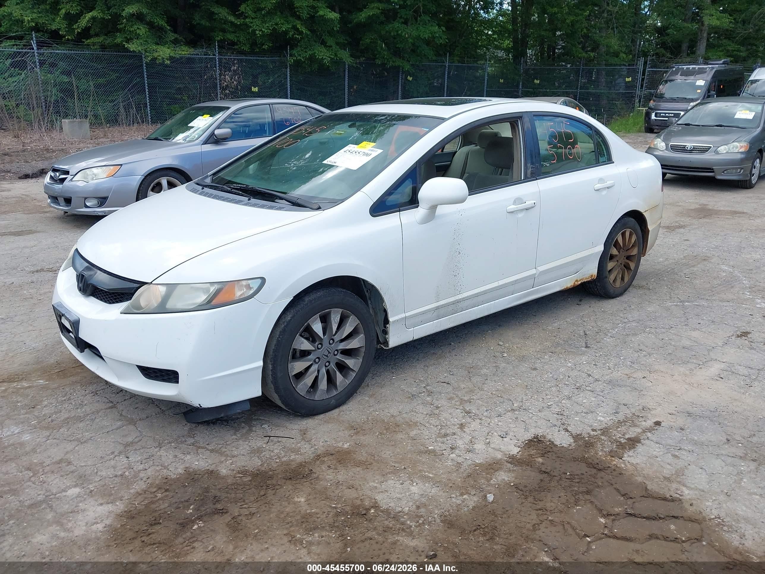 2009 Honda Civic Ex White vin: 2HGFA15899H514886