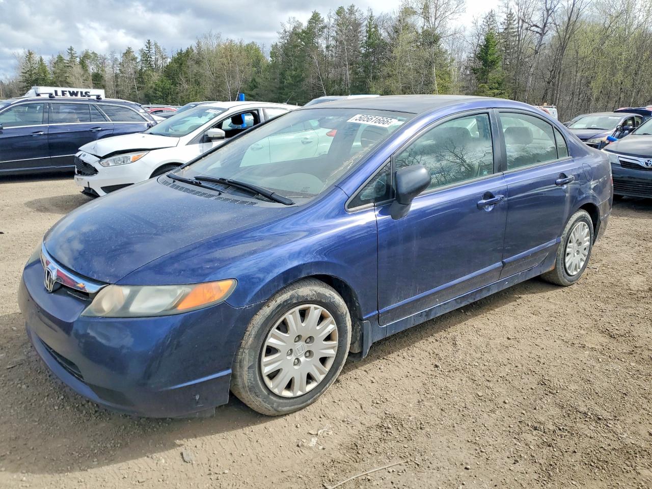 2007 Honda Civic Dx Blue vin: 2HGFA16367H009677