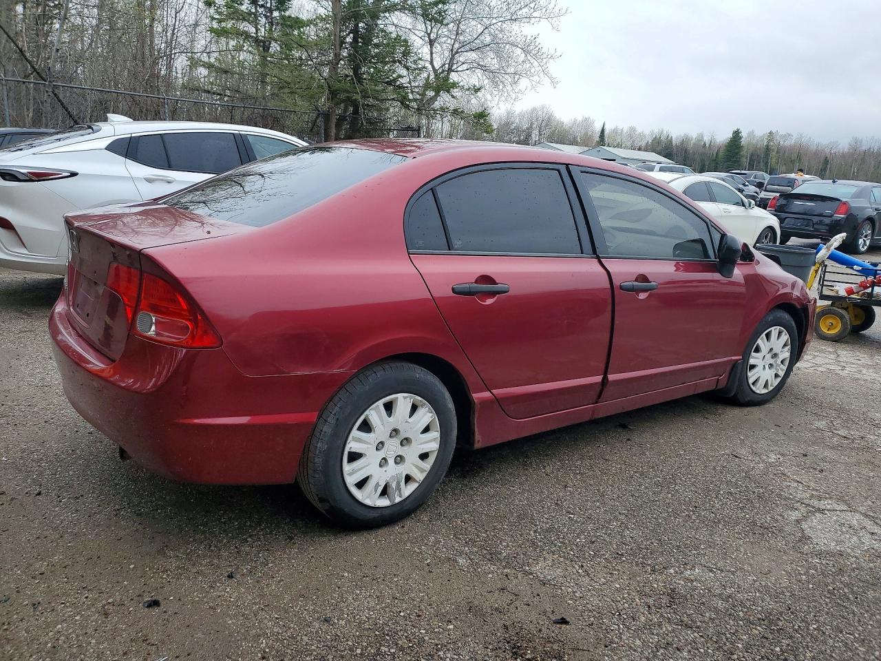 2007 Honda Civic Dx Red vin: 2HGFA16387H006778