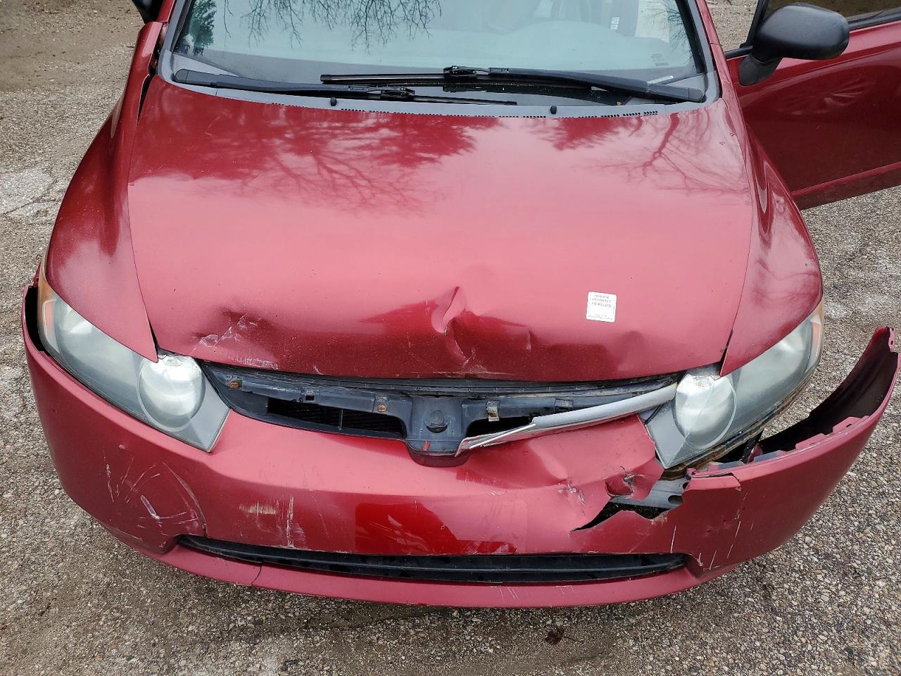2007 Honda Civic Dx Red vin: 2HGFA16387H006778