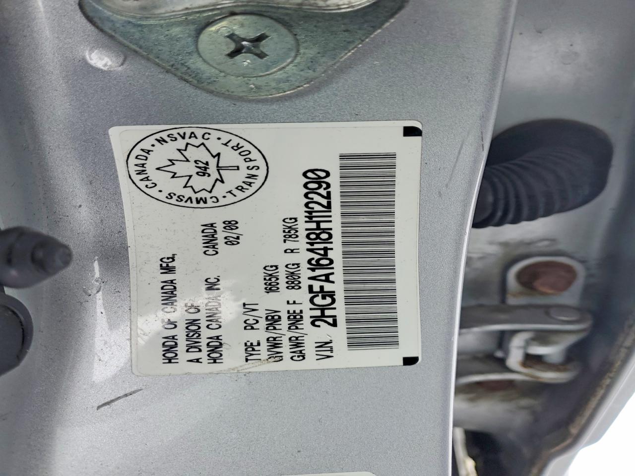 2008 Honda Civic Dx-g Silver vin: 2HGFA16418H112290