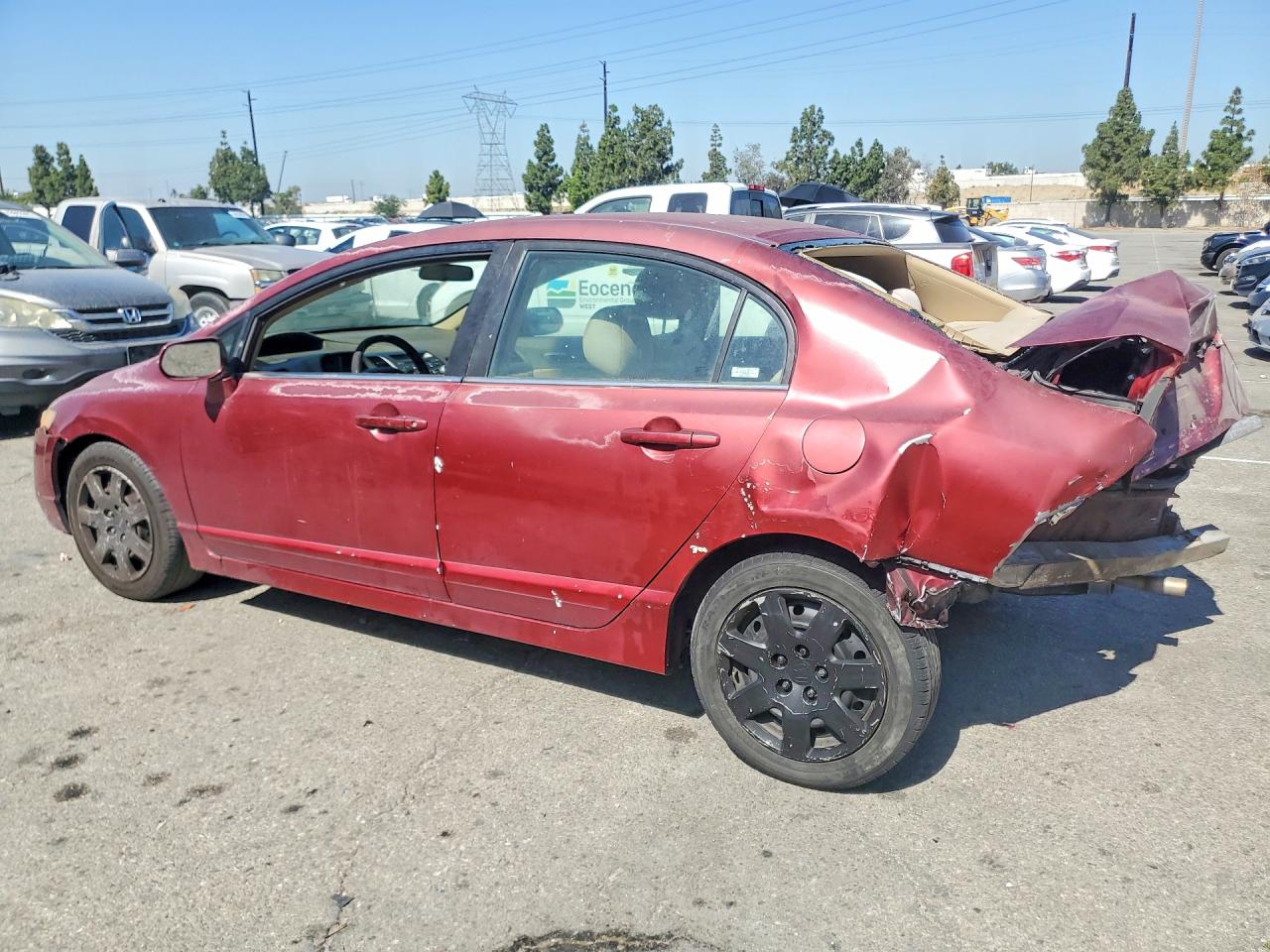 2006 Honda Civic Lx Burgundy vin: 2HGFA16506H511570