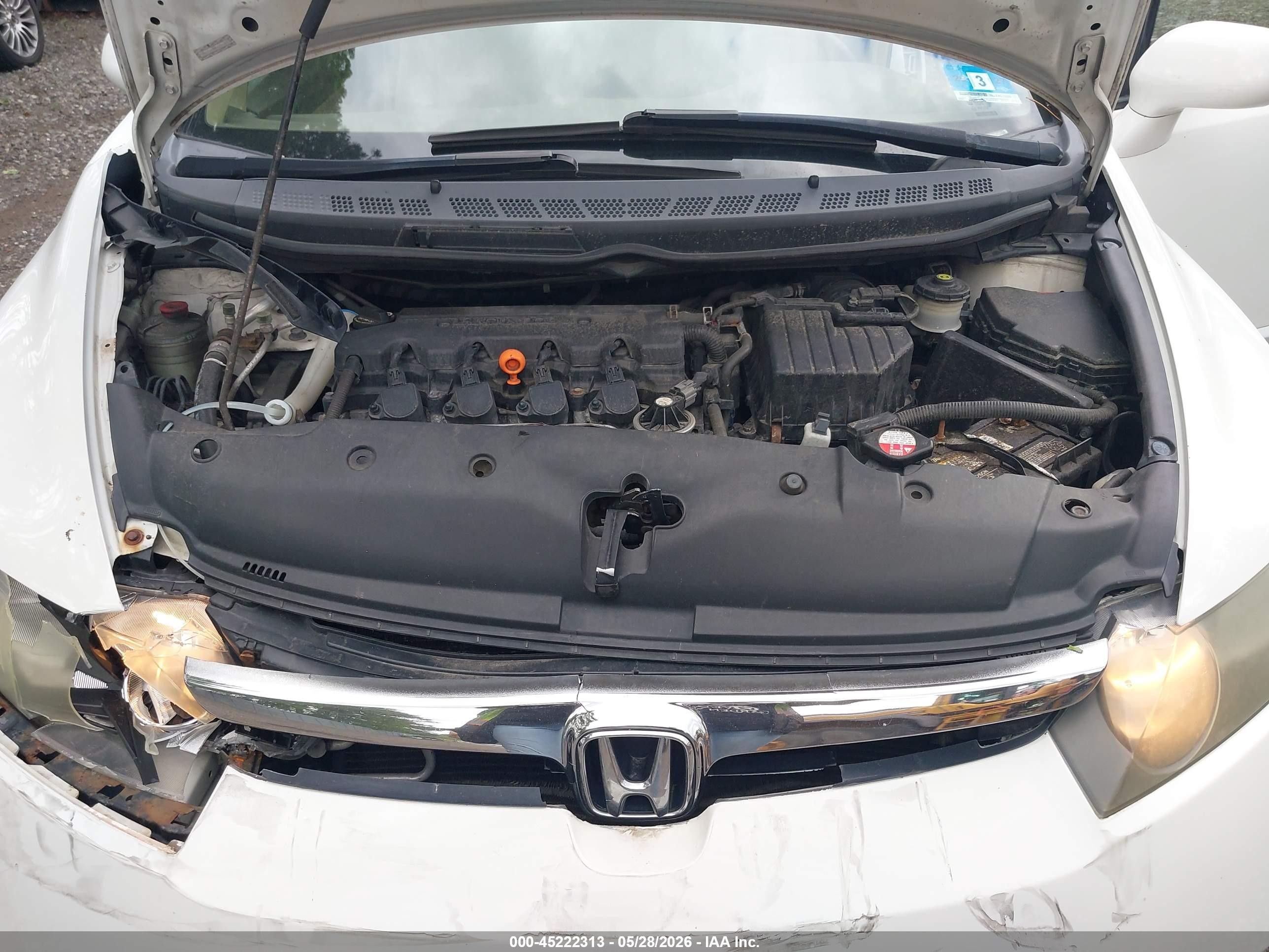 2007 Honda Civic Lx White vin: 2HGFA16507H301553