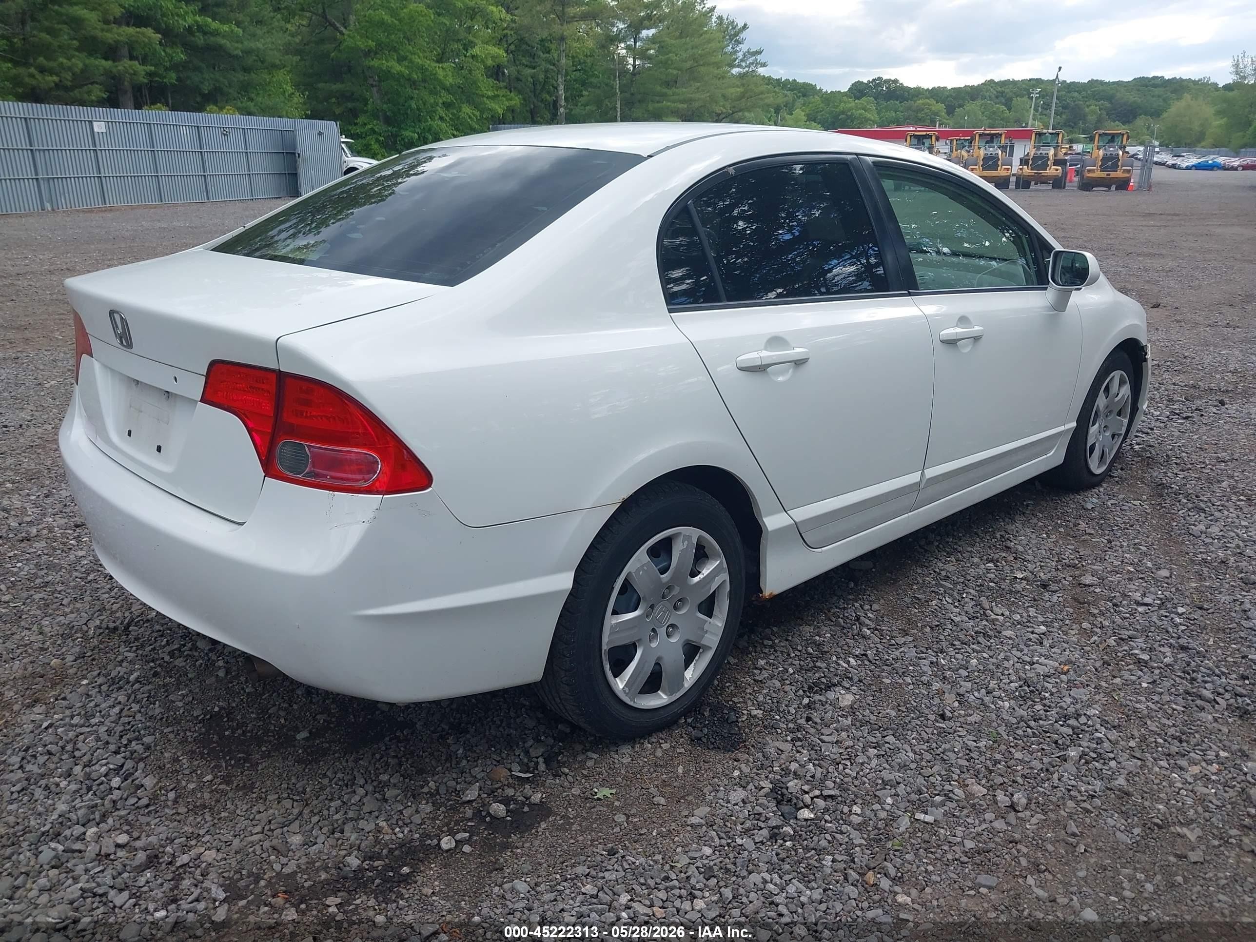 2007 Honda Civic Lx White vin: 2HGFA16507H301553