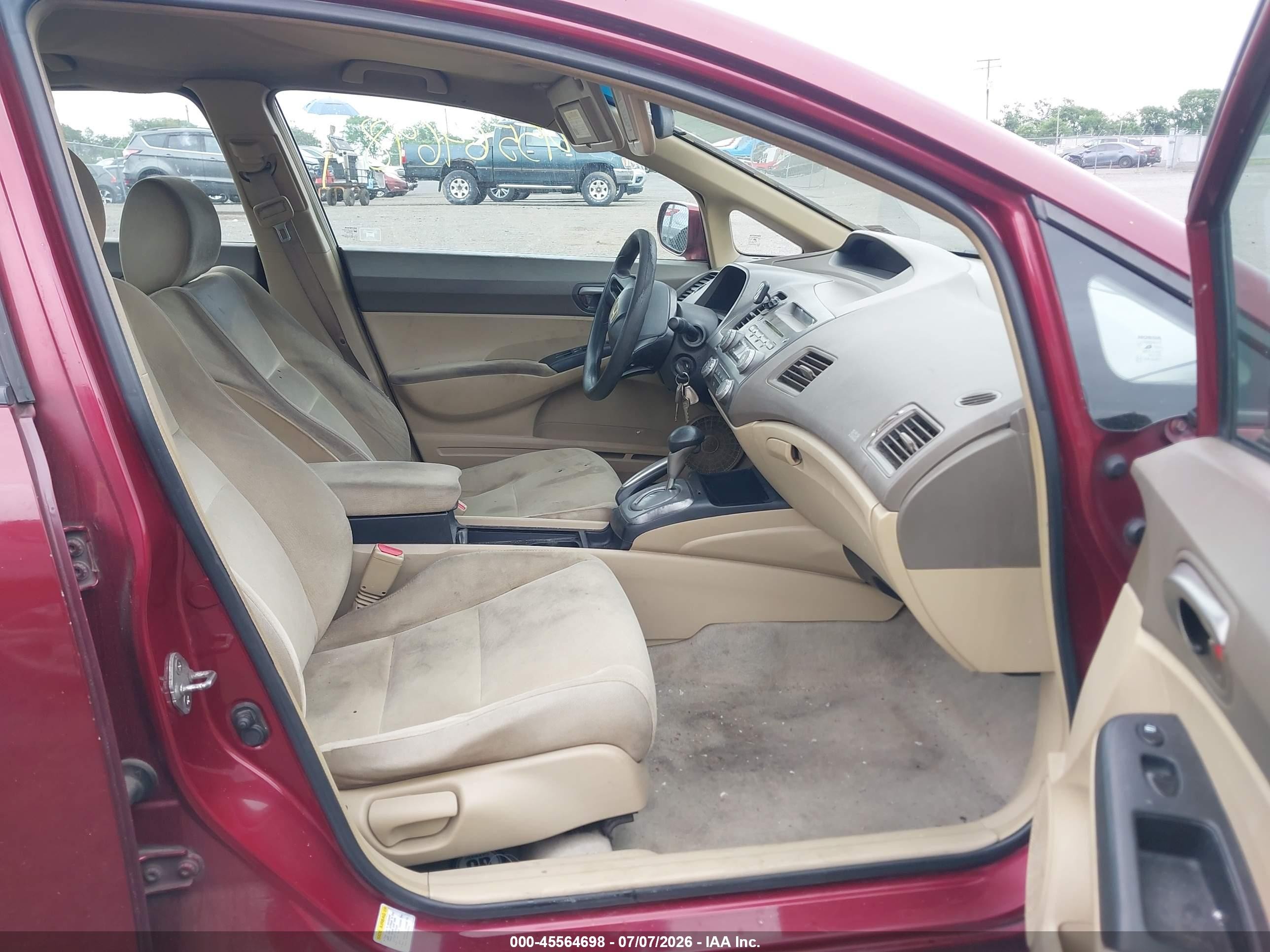 2007 Honda Civic Lx Red vin: 2HGFA16507H511070
