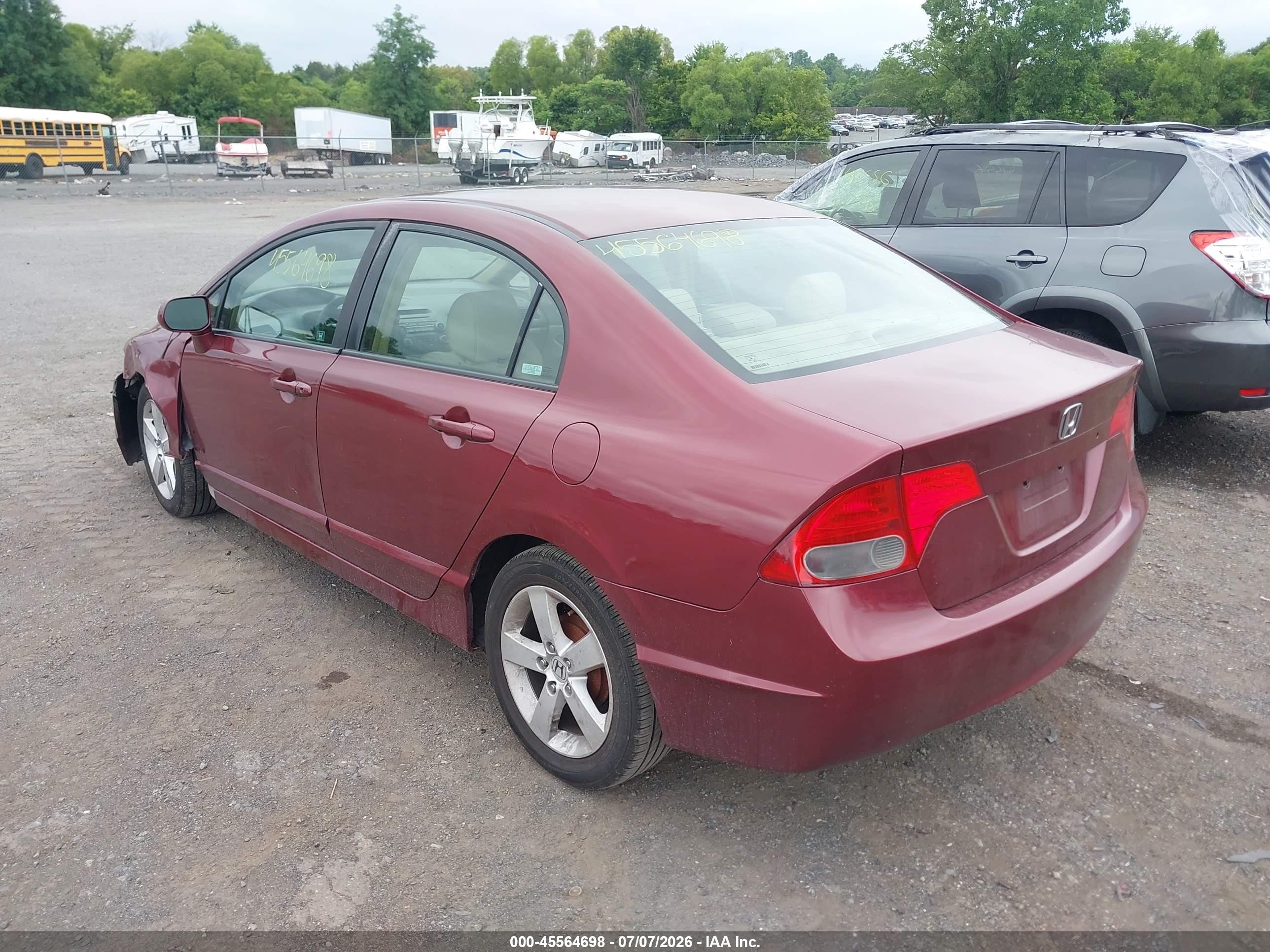 2007 Honda Civic Lx Red vin: 2HGFA16507H511070