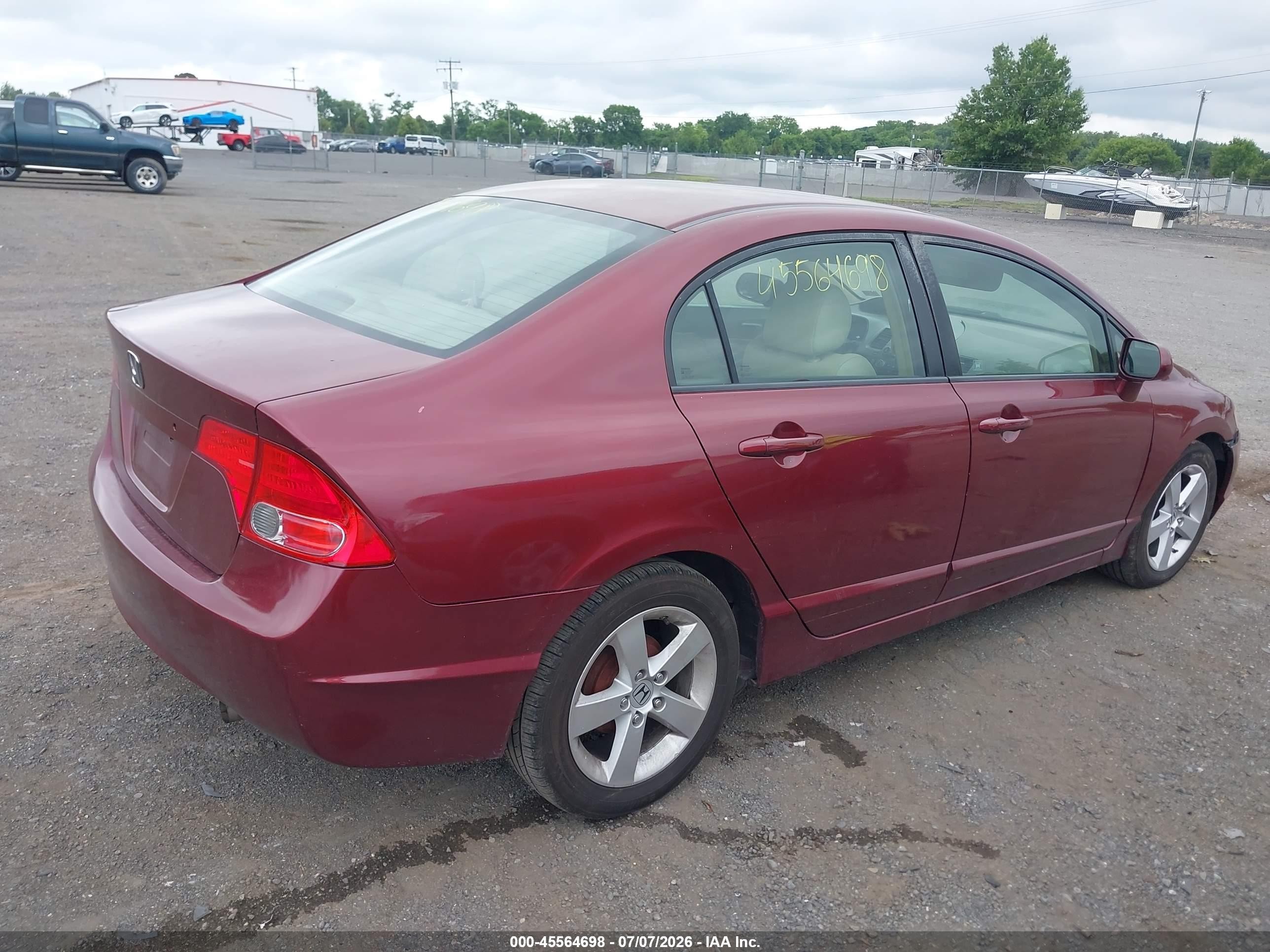 2007 Honda Civic Lx Red vin: 2HGFA16507H511070