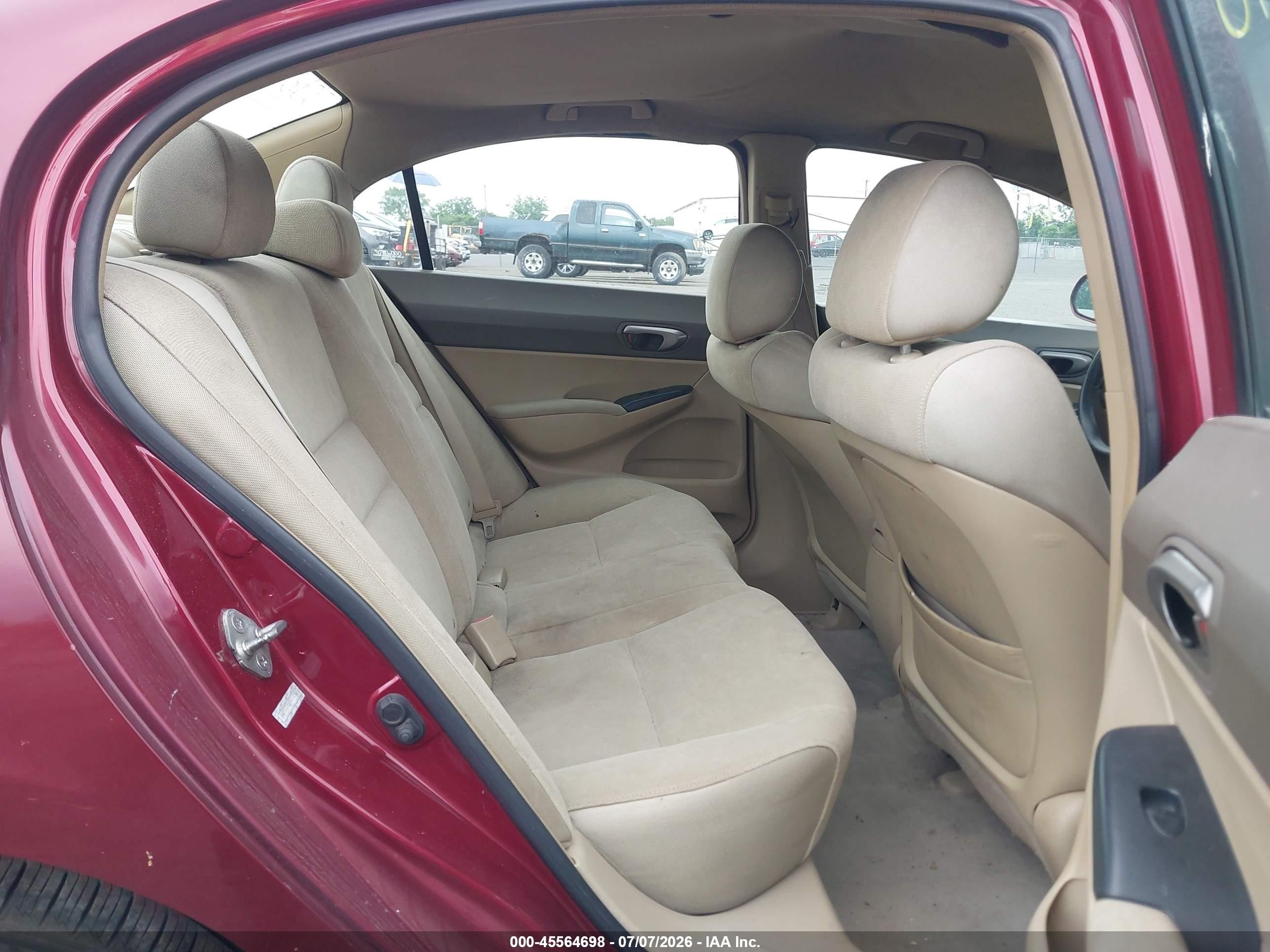 2007 Honda Civic Lx Red vin: 2HGFA16507H511070
