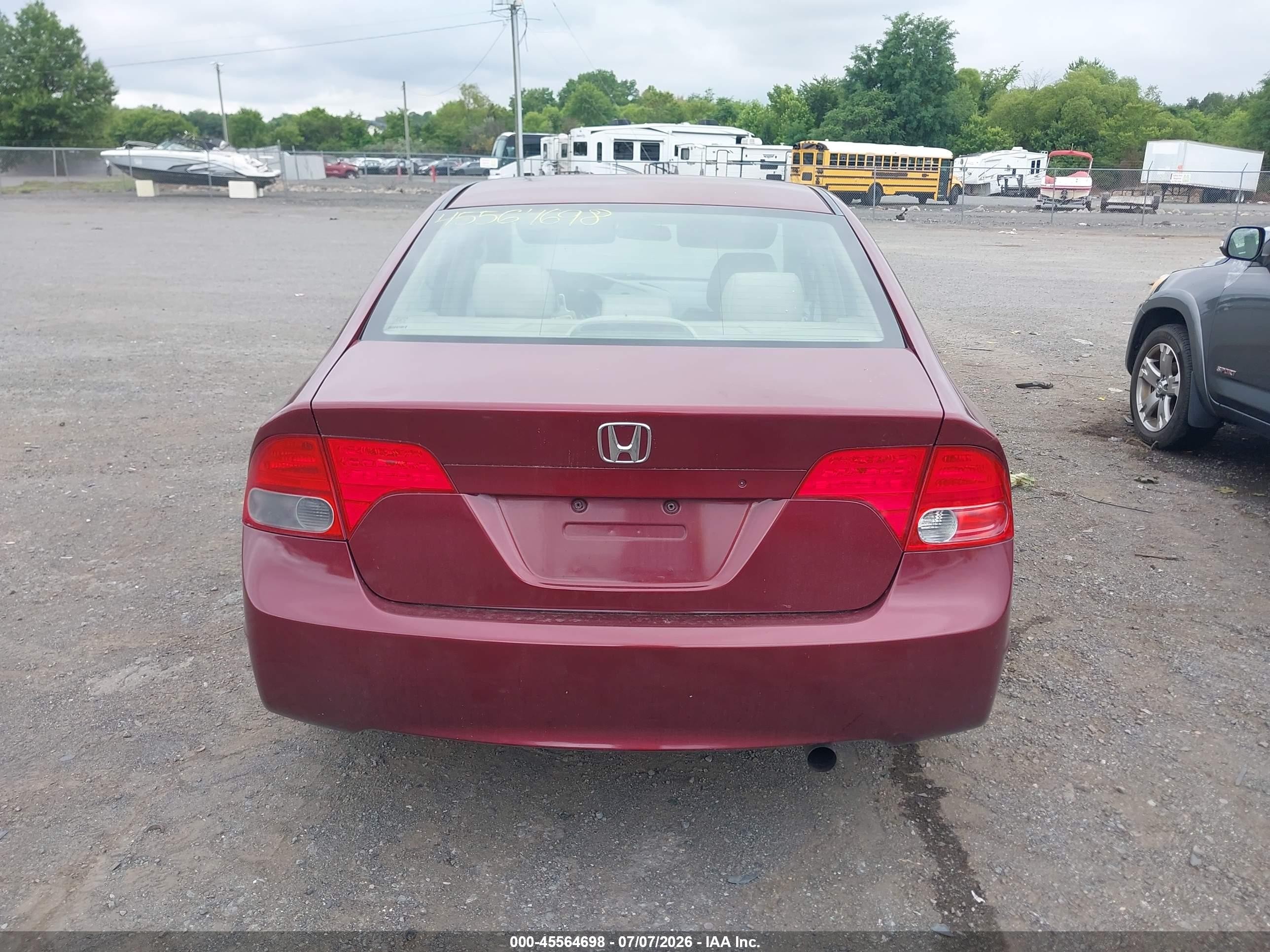 2007 Honda Civic Lx Red vin: 2HGFA16507H511070