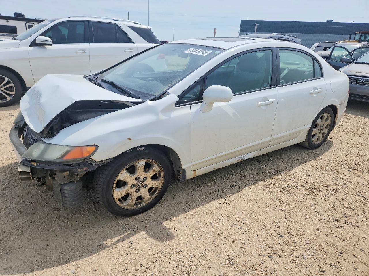 2008 Honda Civic Lx White vin: 2HGFA16508H107011
