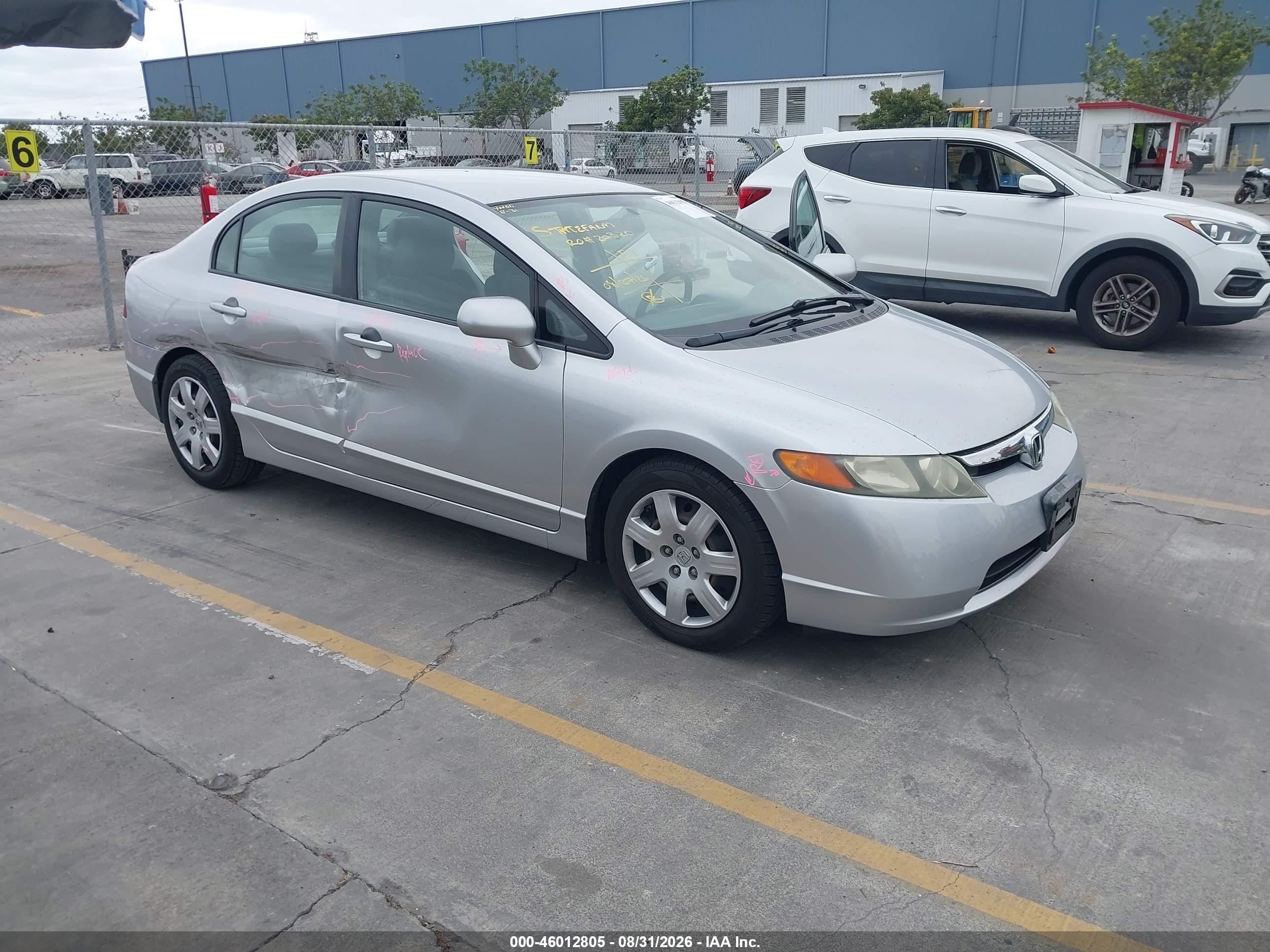 2008 Honda Civic Lx Серый vin: 2HGFA16508H325708