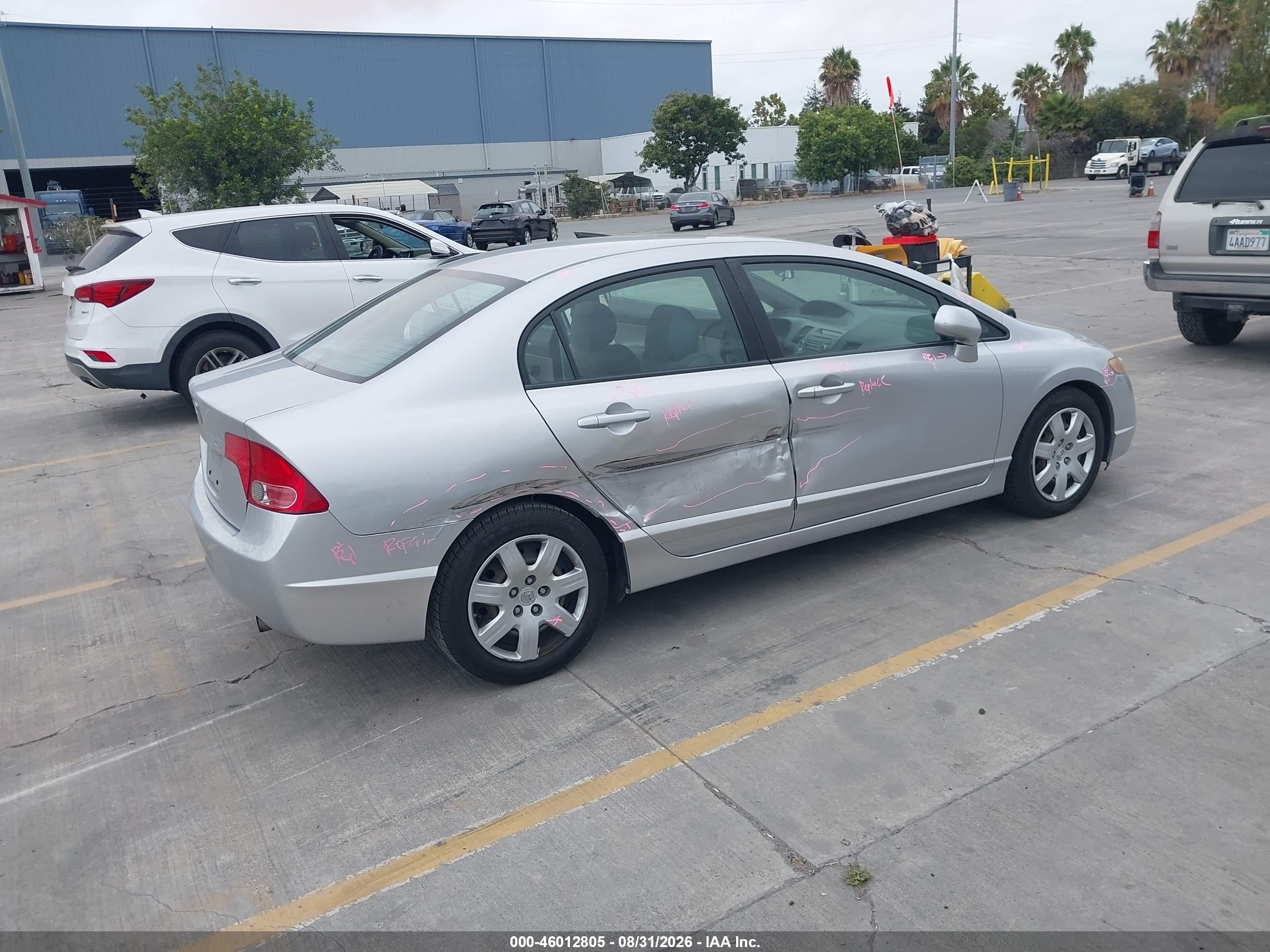 2008 Honda Civic Lx Серый vin: 2HGFA16508H325708