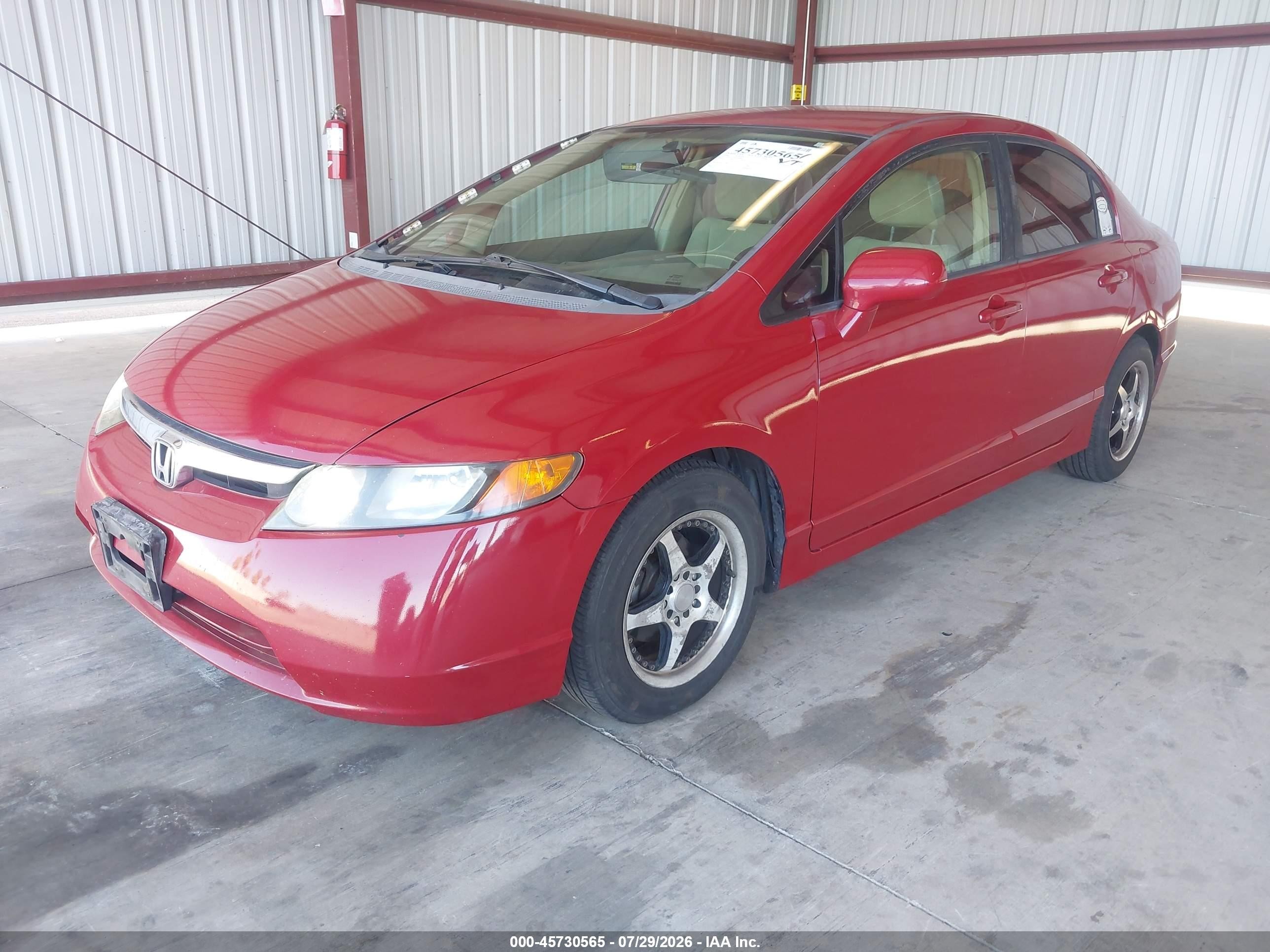 2008 Honda Civic Lx Красный vin: 2HGFA16508H509983
