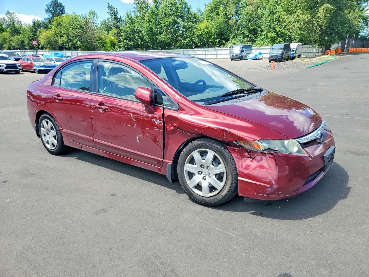 2008 Honda Civic Lx Red vin: 2HGFA16508H530848