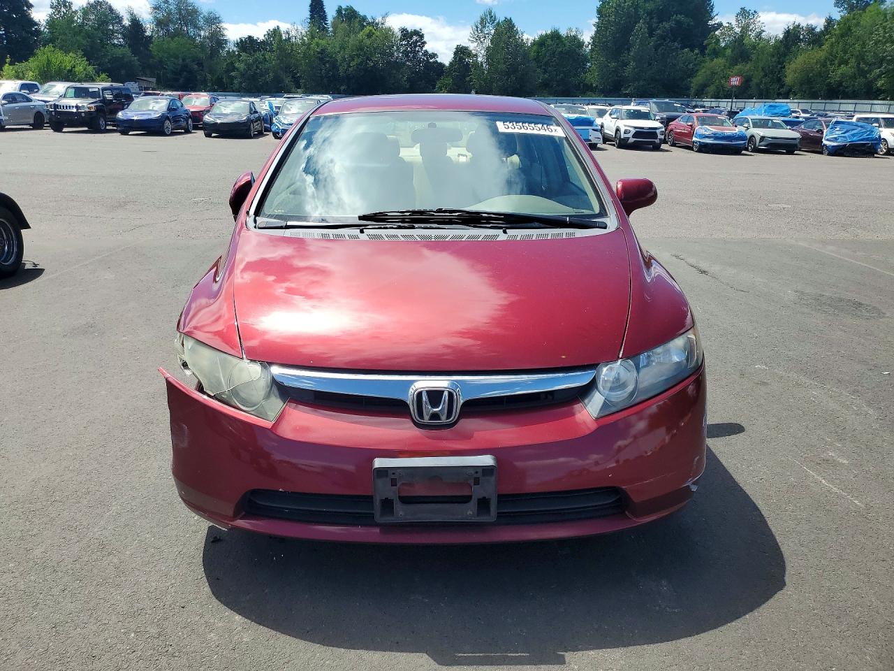 2008 Honda Civic Lx Red vin: 2HGFA16508H530848