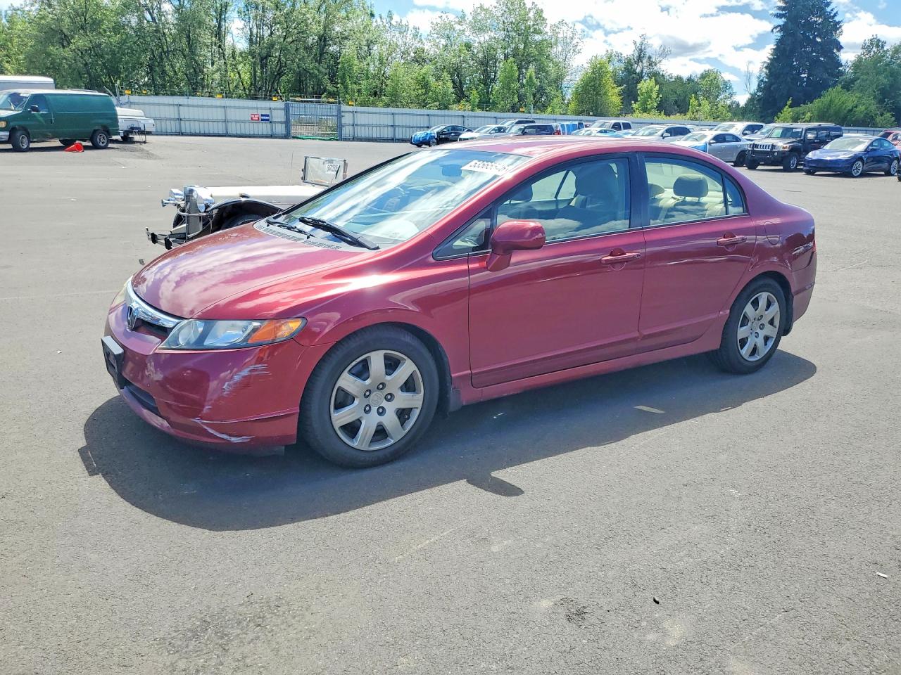 2008 Honda Civic Lx Red vin: 2HGFA16508H530848