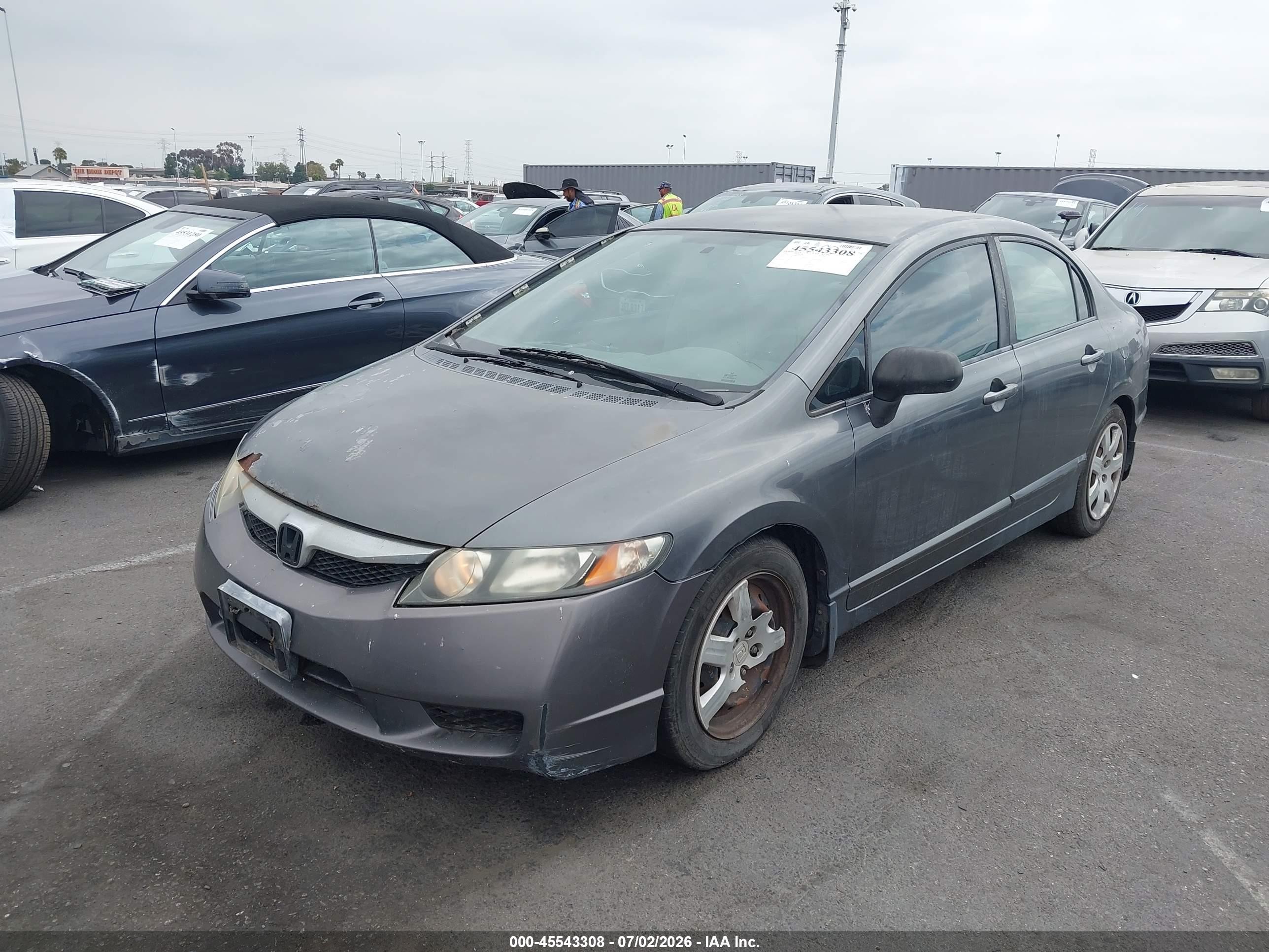 2009 Honda Civic Lx Gray vin: 2HGFA16509H310465