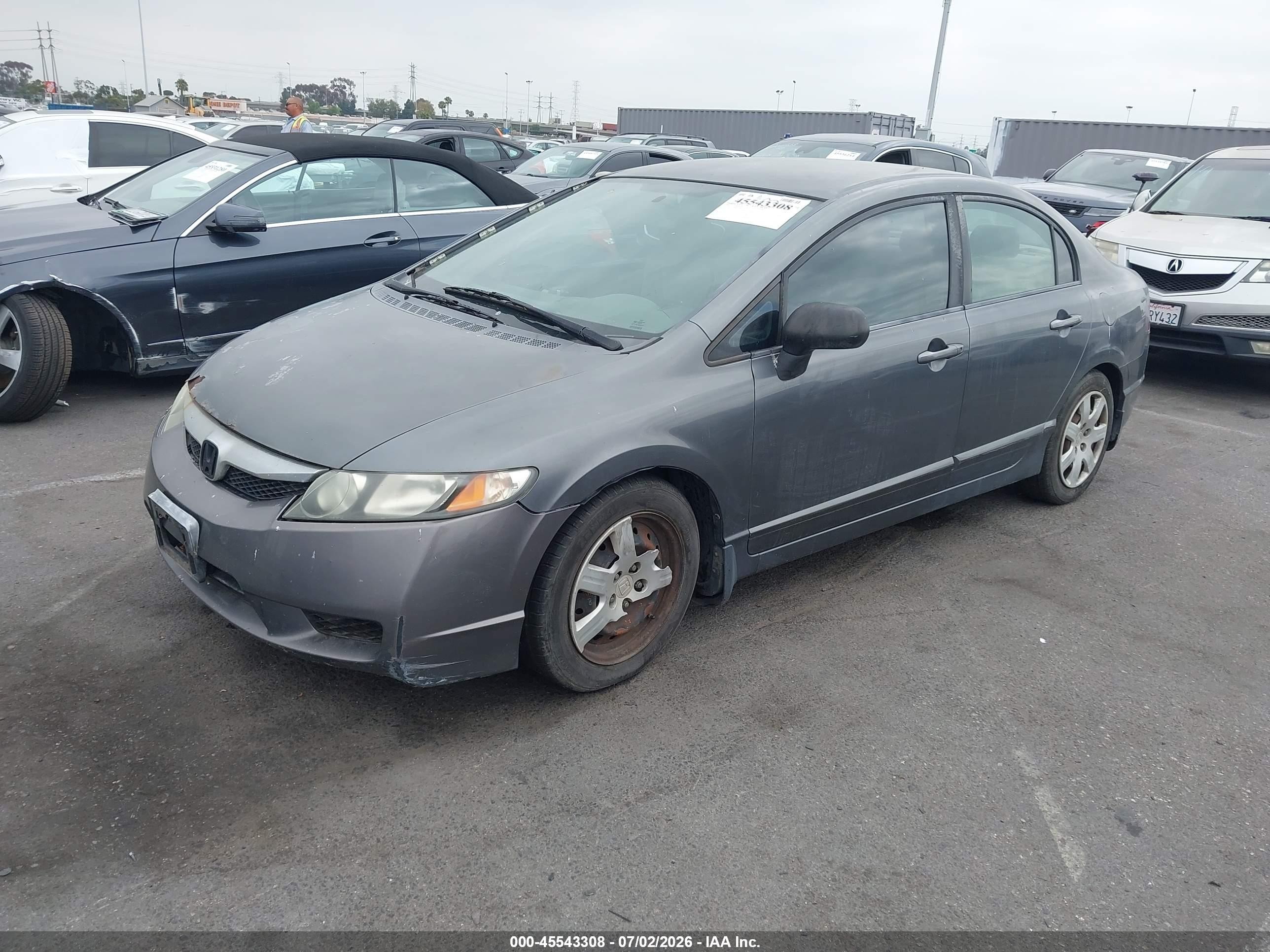 2009 Honda Civic Lx Gray vin: 2HGFA16509H310465