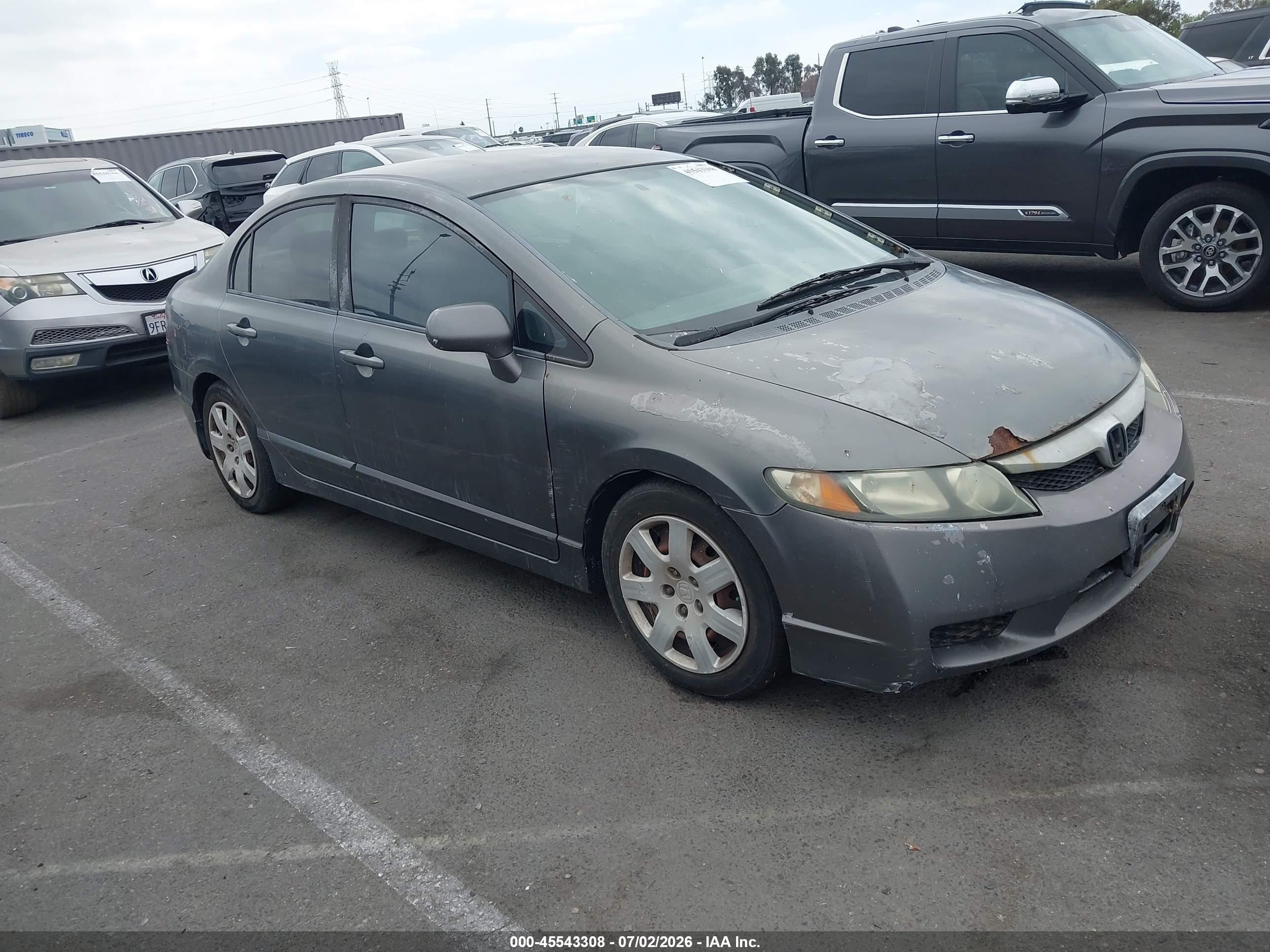 2009 Honda Civic Lx Gray vin: 2HGFA16509H310465