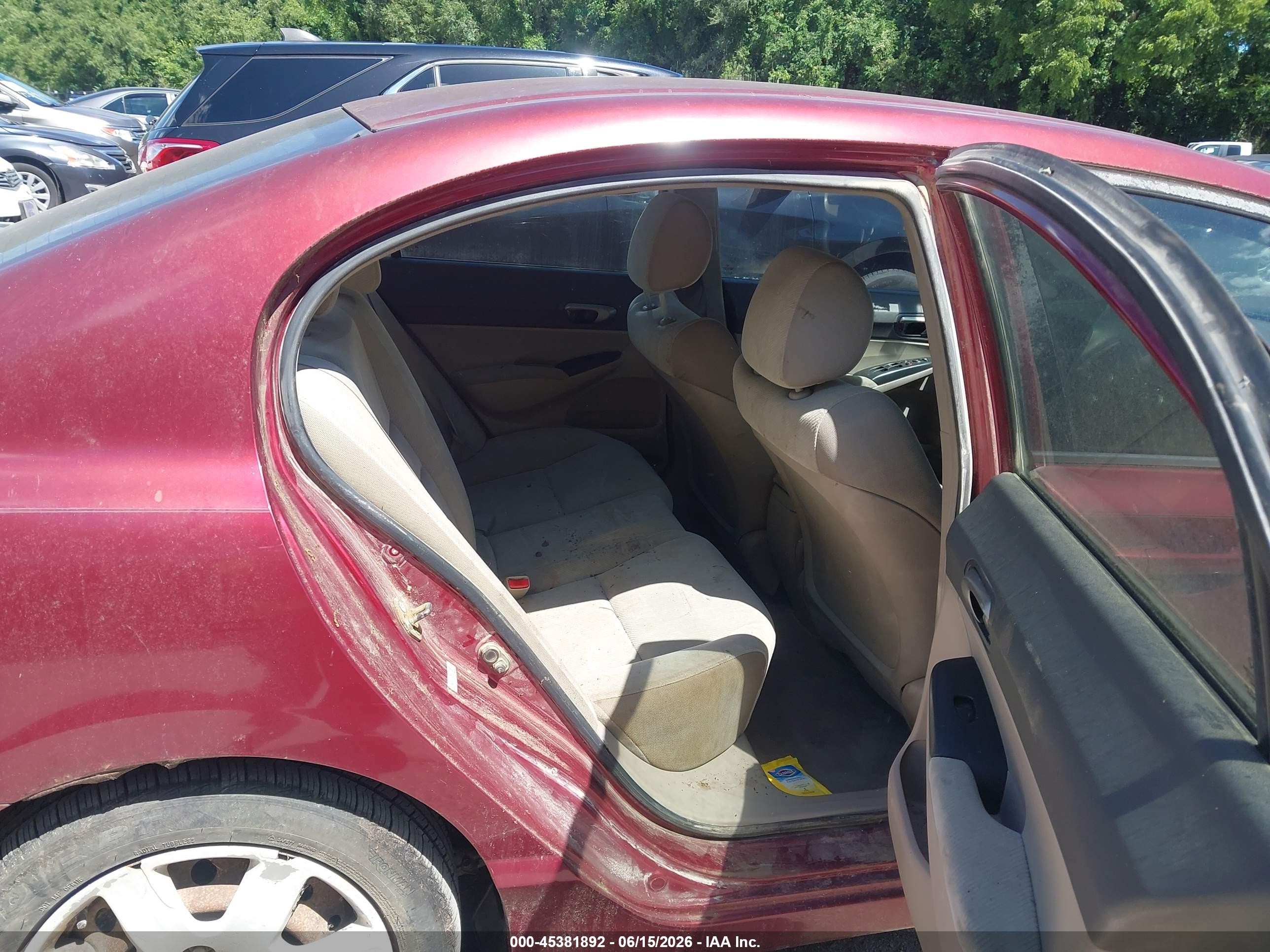 2009 Honda Civic Lx Red vin: 2HGFA16509H360380