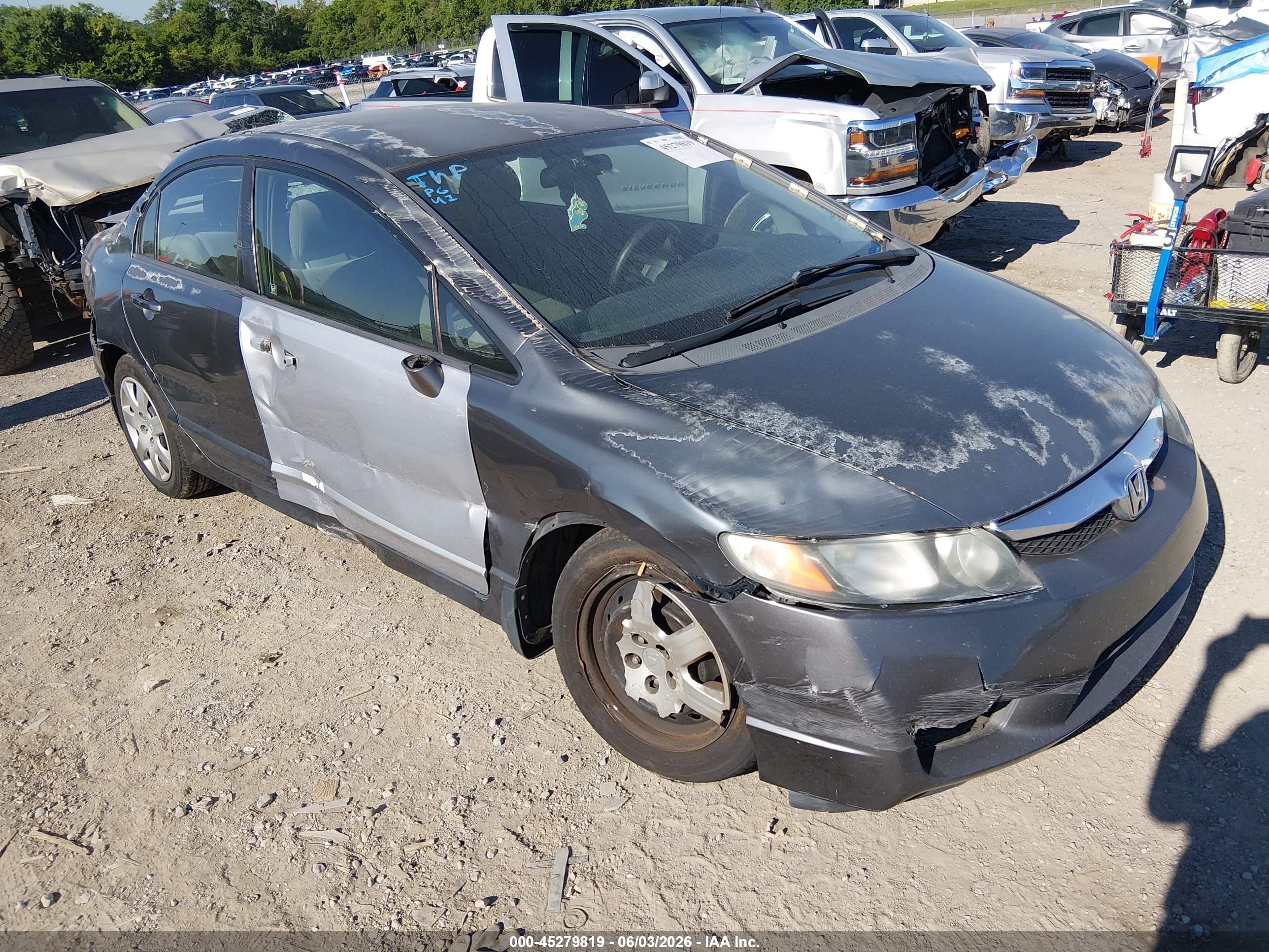 2009 Honda Civic Lx Gray vin: 2HGFA16509H521679
