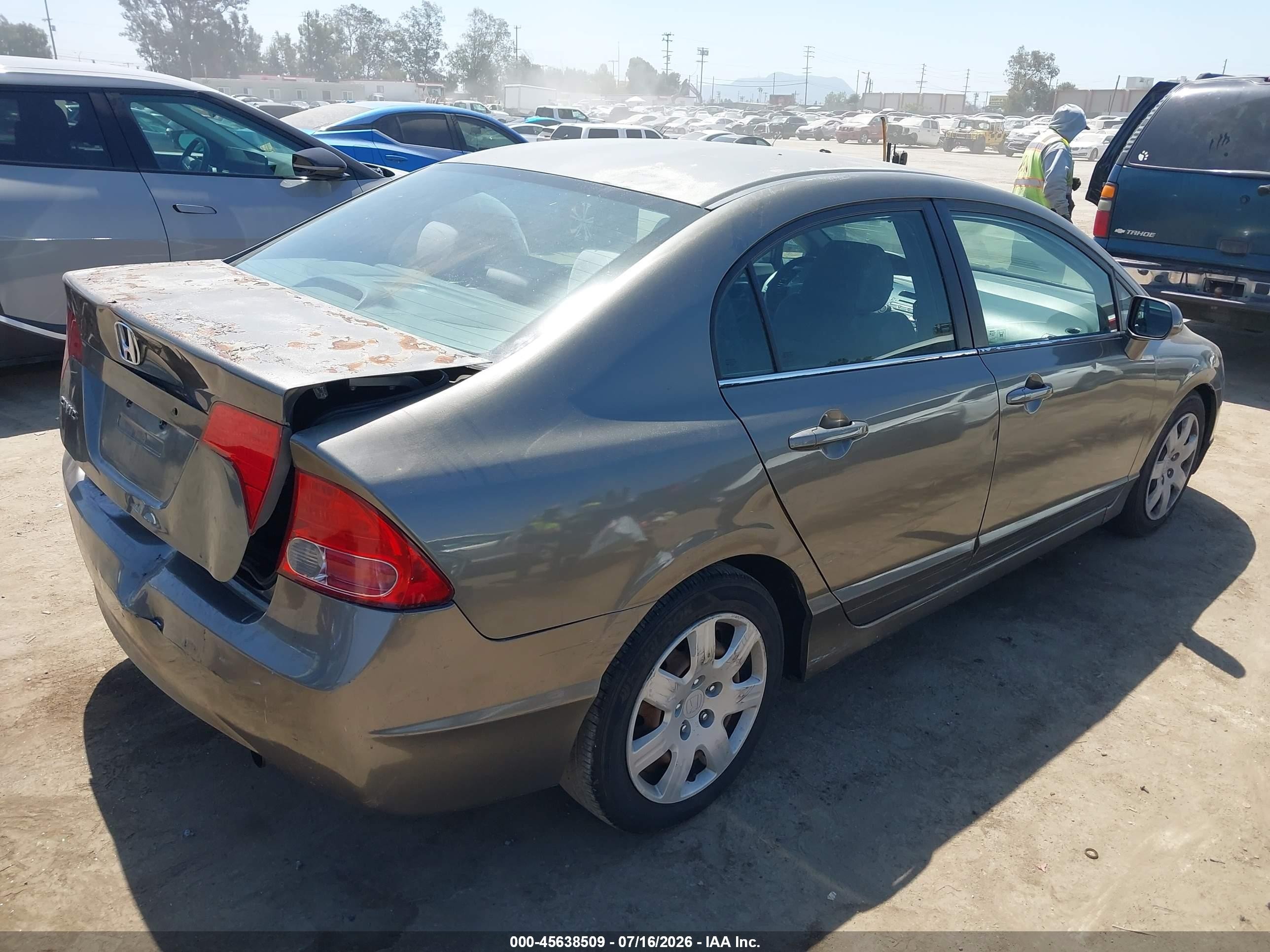 2006 Honda Civic Lx Gray vin: 2HGFA16516H509908