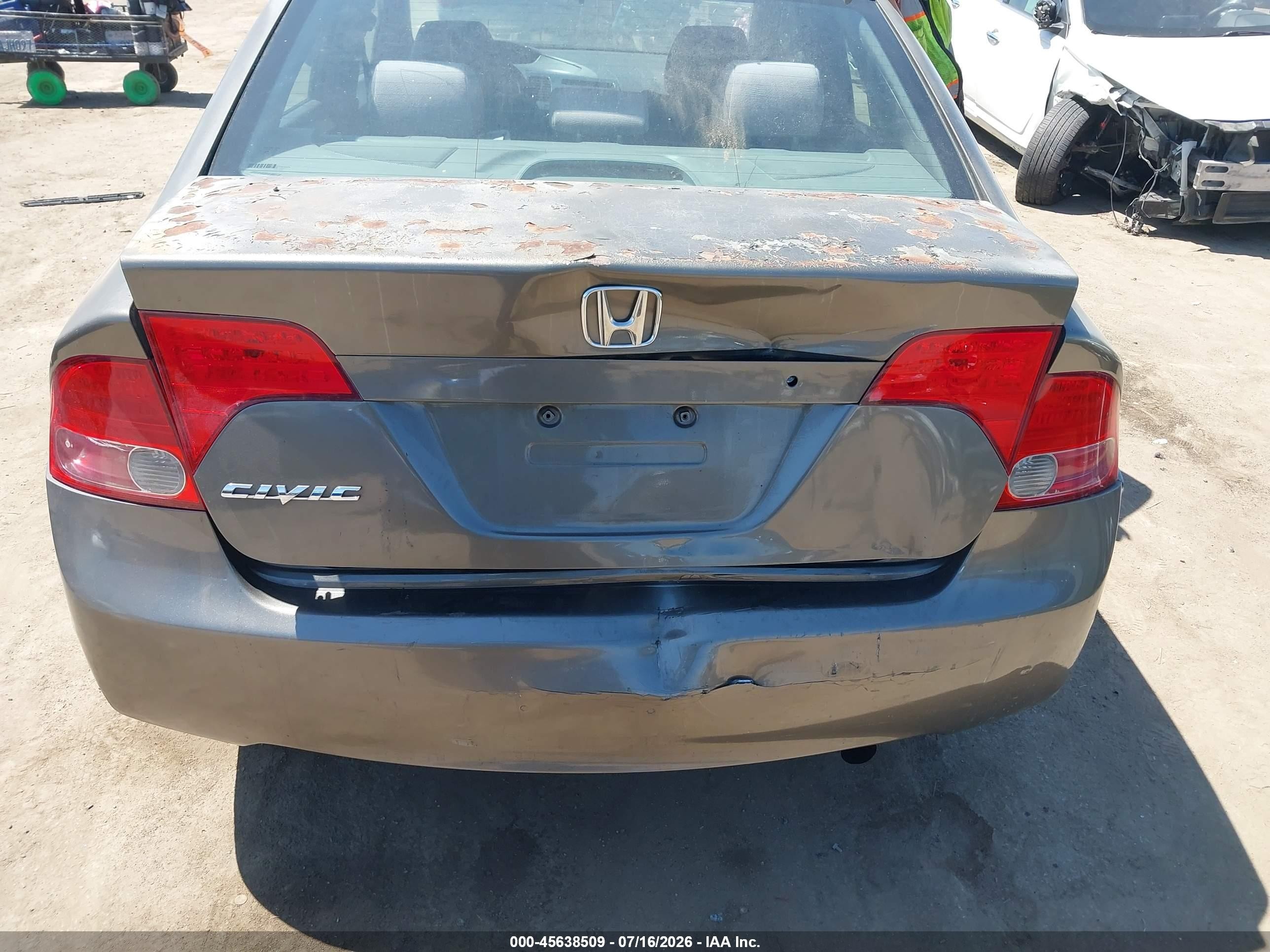 2006 Honda Civic Lx Gray vin: 2HGFA16516H509908