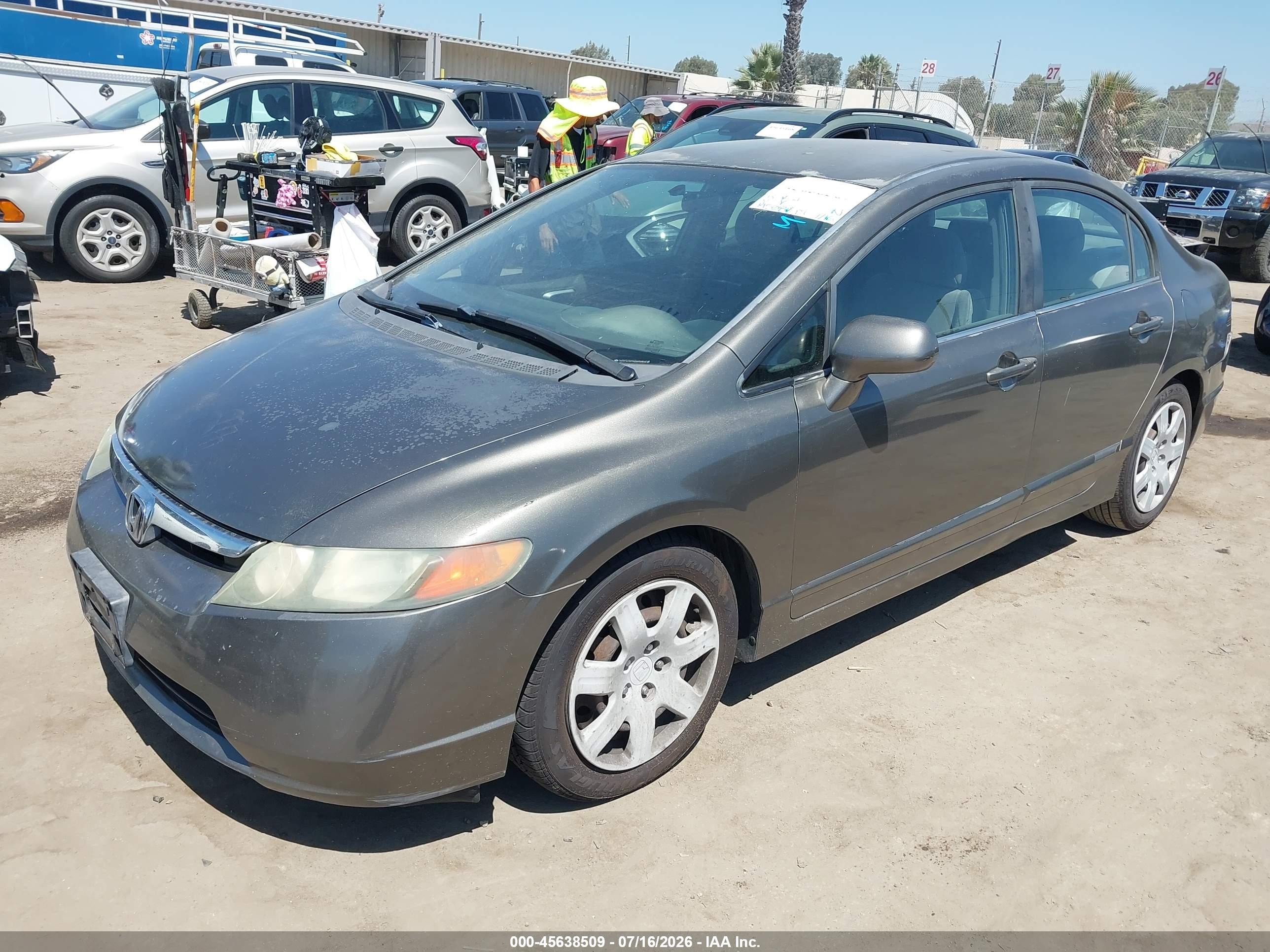 2006 Honda Civic Lx Gray vin: 2HGFA16516H509908