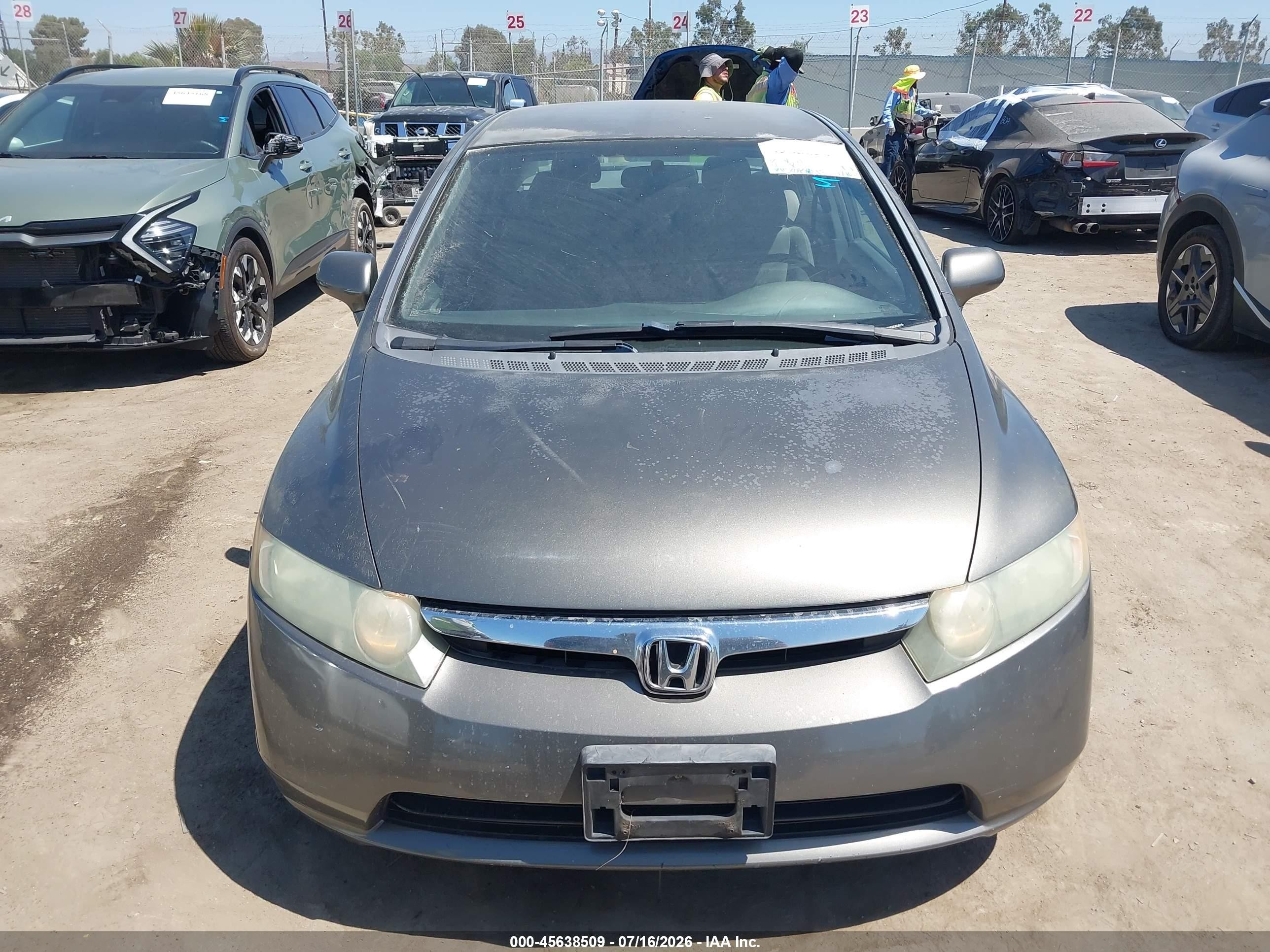 2006 Honda Civic Lx Gray vin: 2HGFA16516H509908