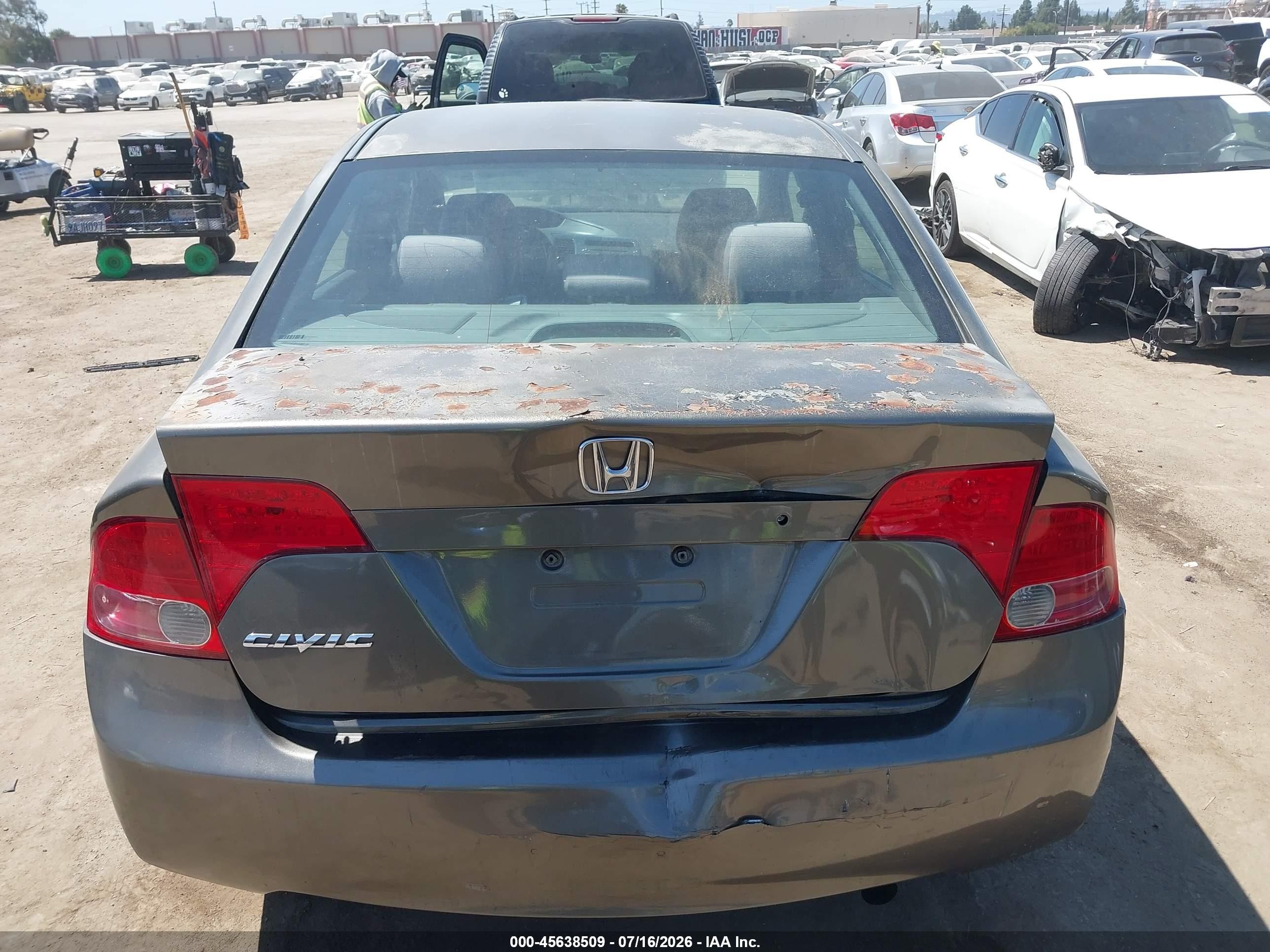 2006 Honda Civic Lx Gray vin: 2HGFA16516H509908