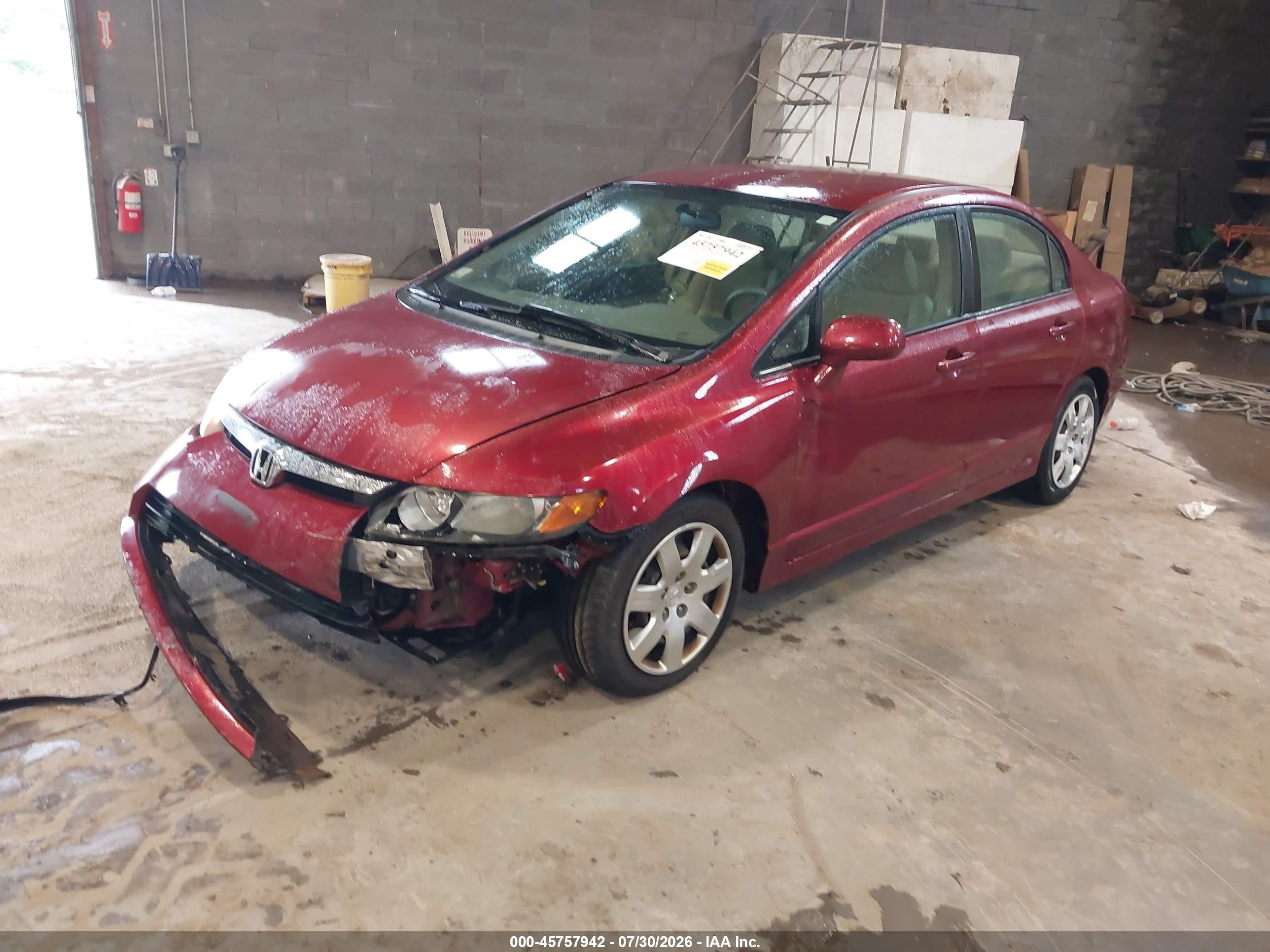2006 Honda Civic Lx Red vin: 2HGFA16516H516387