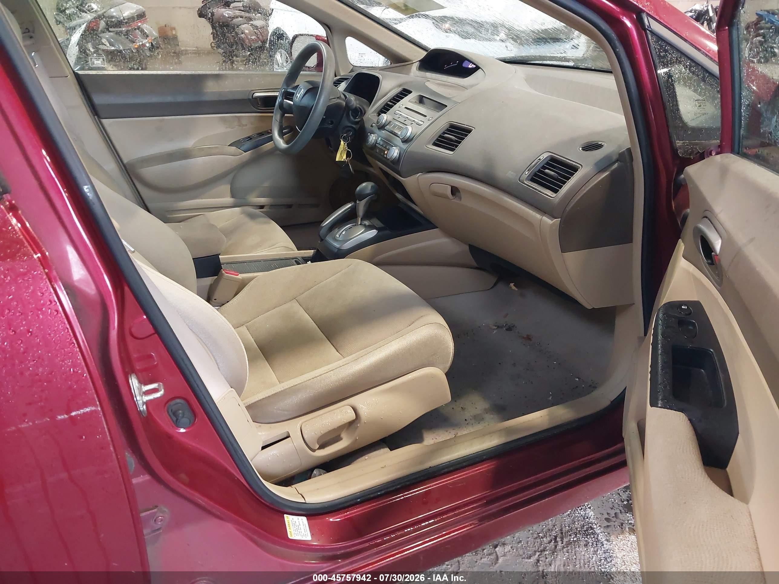 2006 Honda Civic Lx Red vin: 2HGFA16516H516387