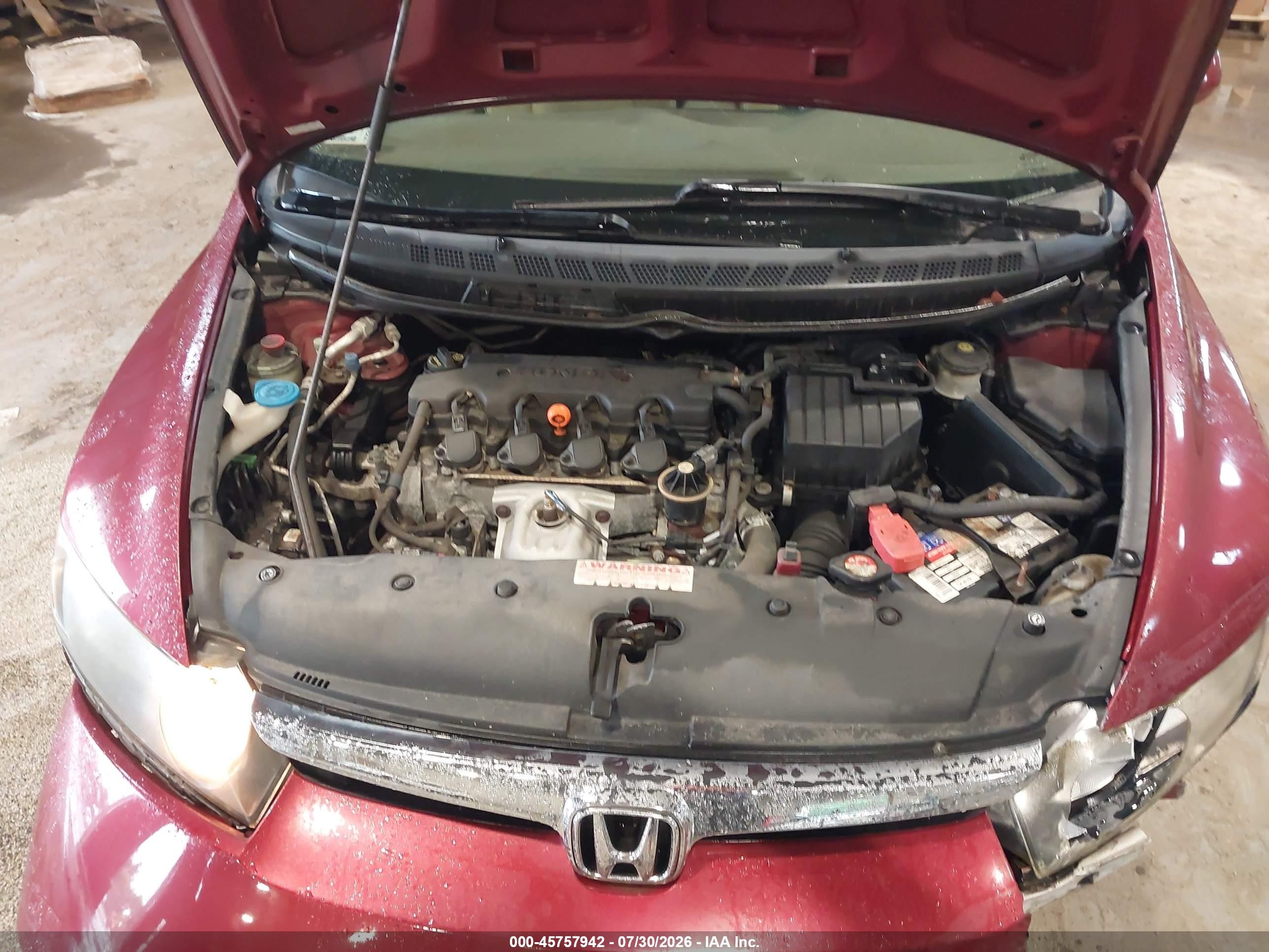 2006 Honda Civic Lx Red vin: 2HGFA16516H516387