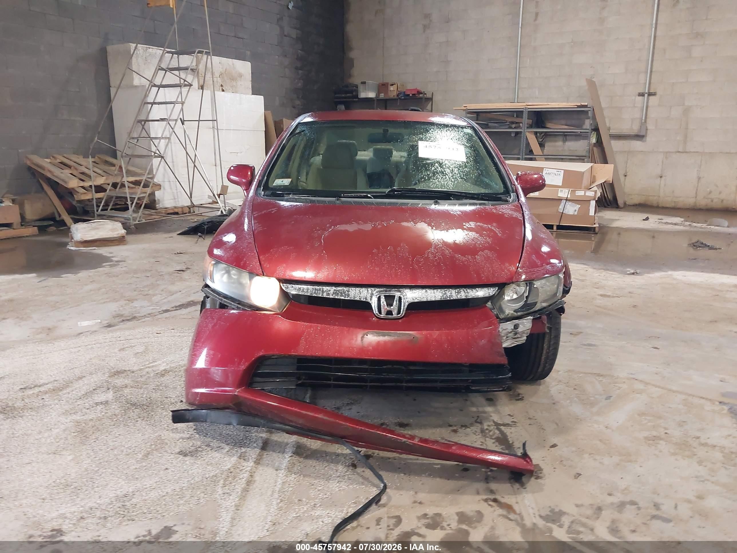 2006 Honda Civic Lx Red vin: 2HGFA16516H516387
