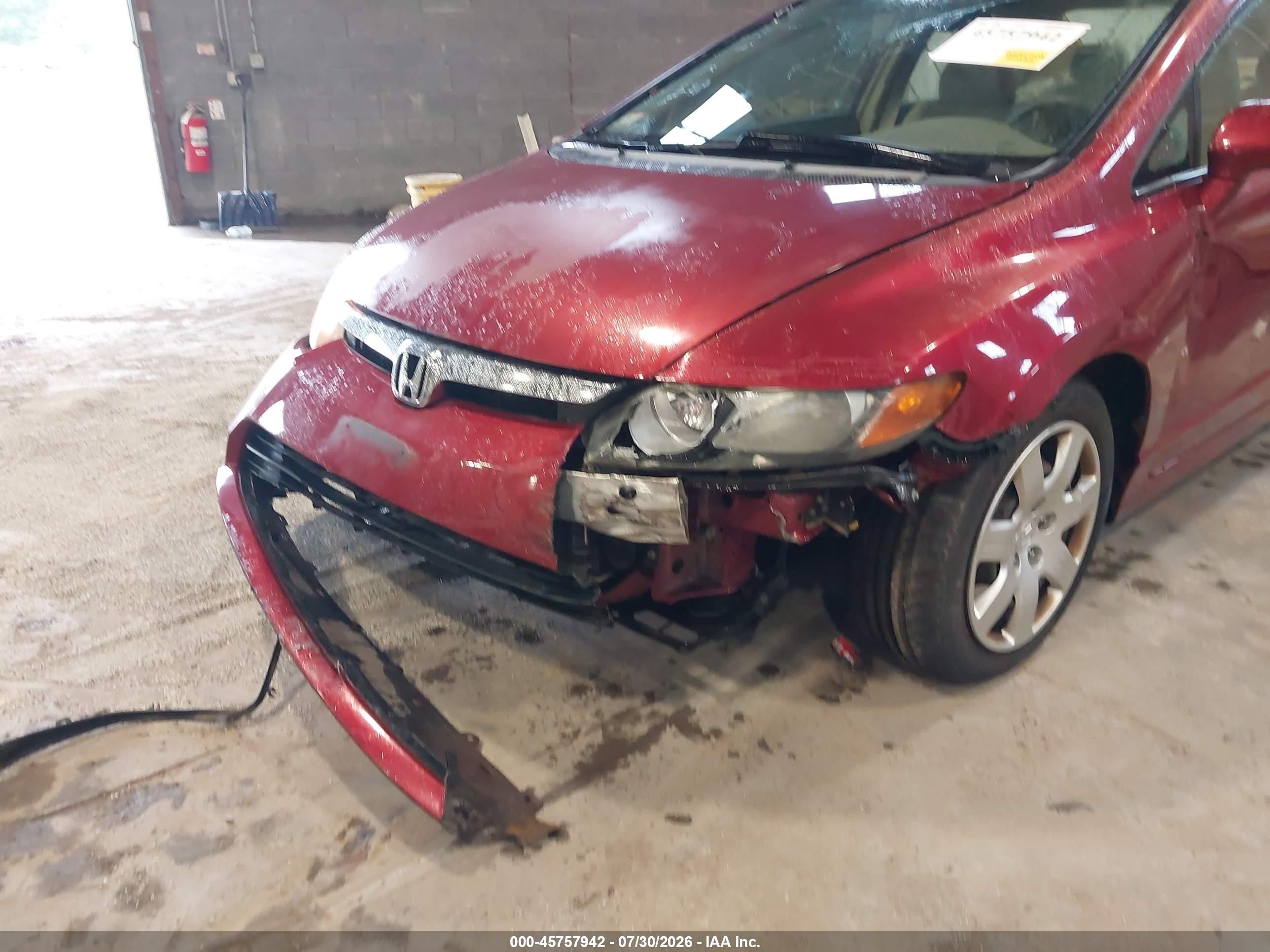 2006 Honda Civic Lx Red vin: 2HGFA16516H516387