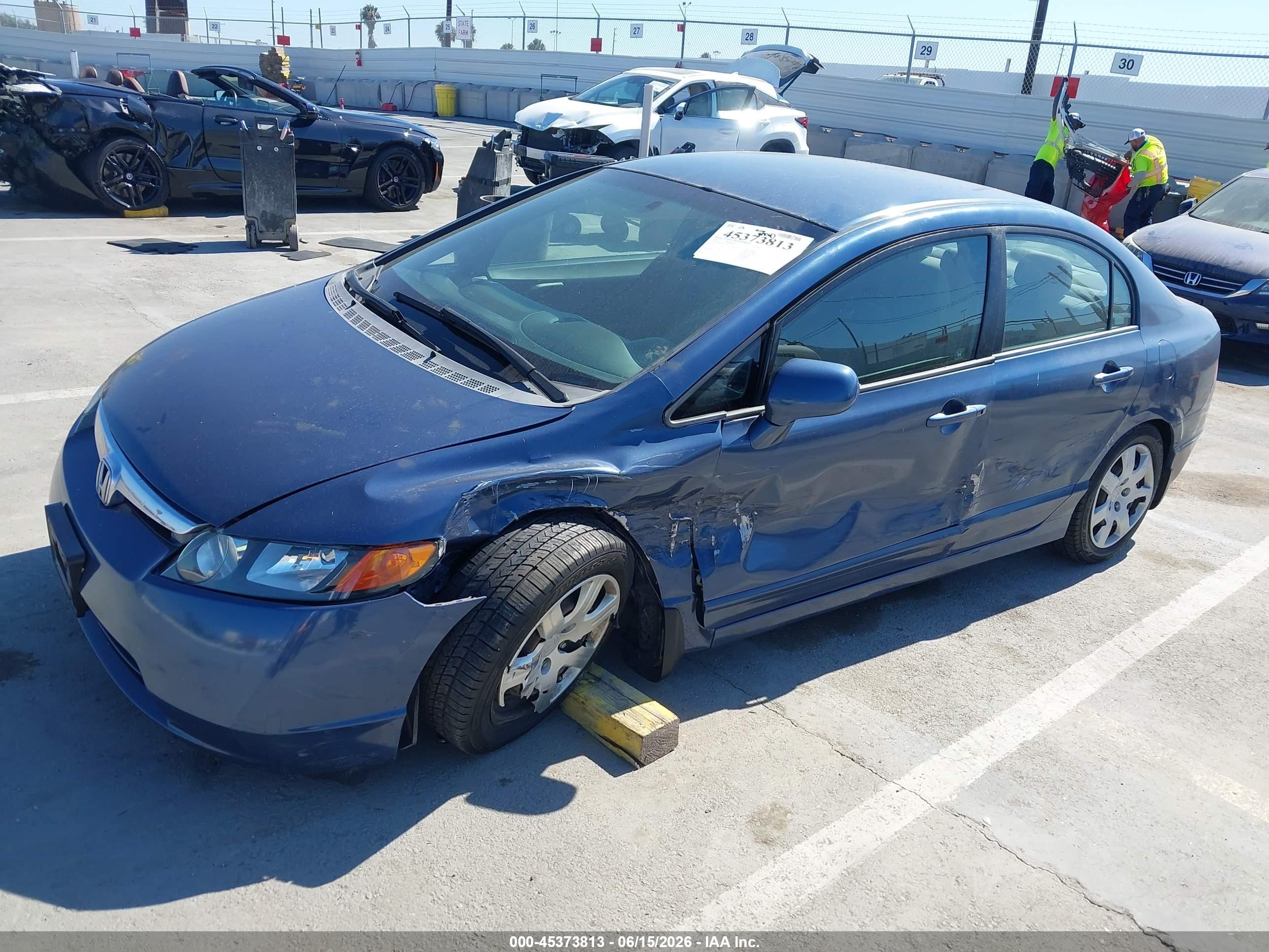 2007 Honda Civic Lx Blue vin: 2HGFA16517H511322