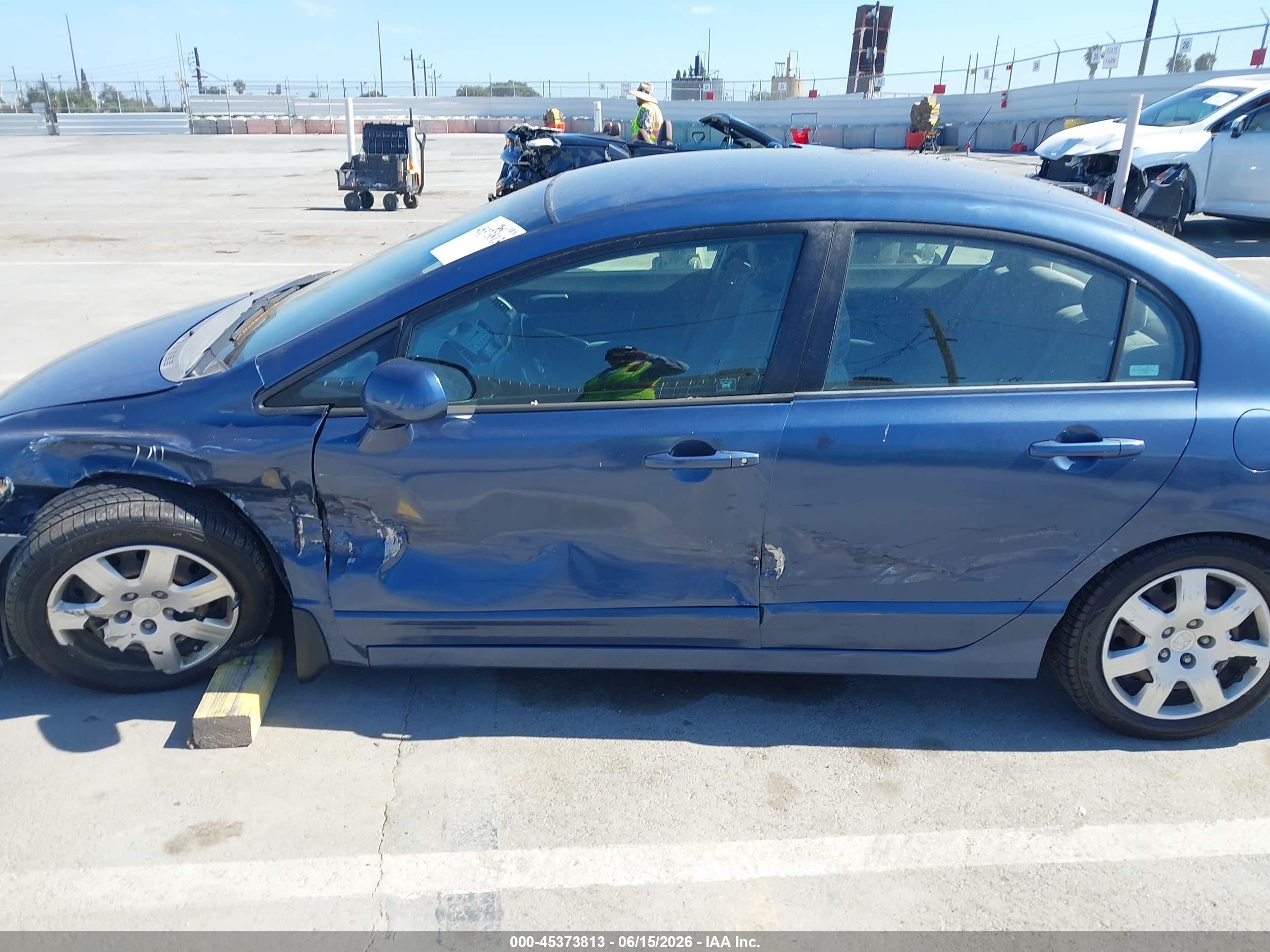 2007 Honda Civic Lx Blue vin: 2HGFA16517H511322