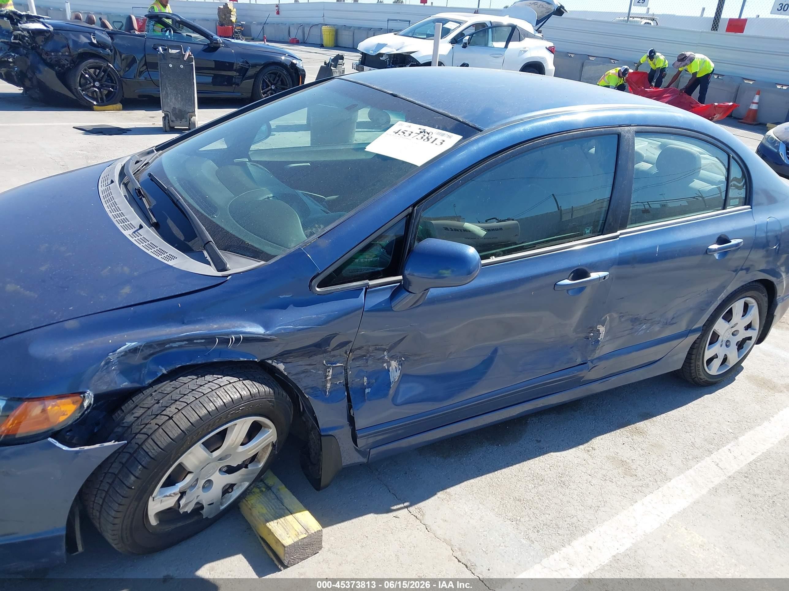 2007 Honda Civic Lx Blue vin: 2HGFA16517H511322