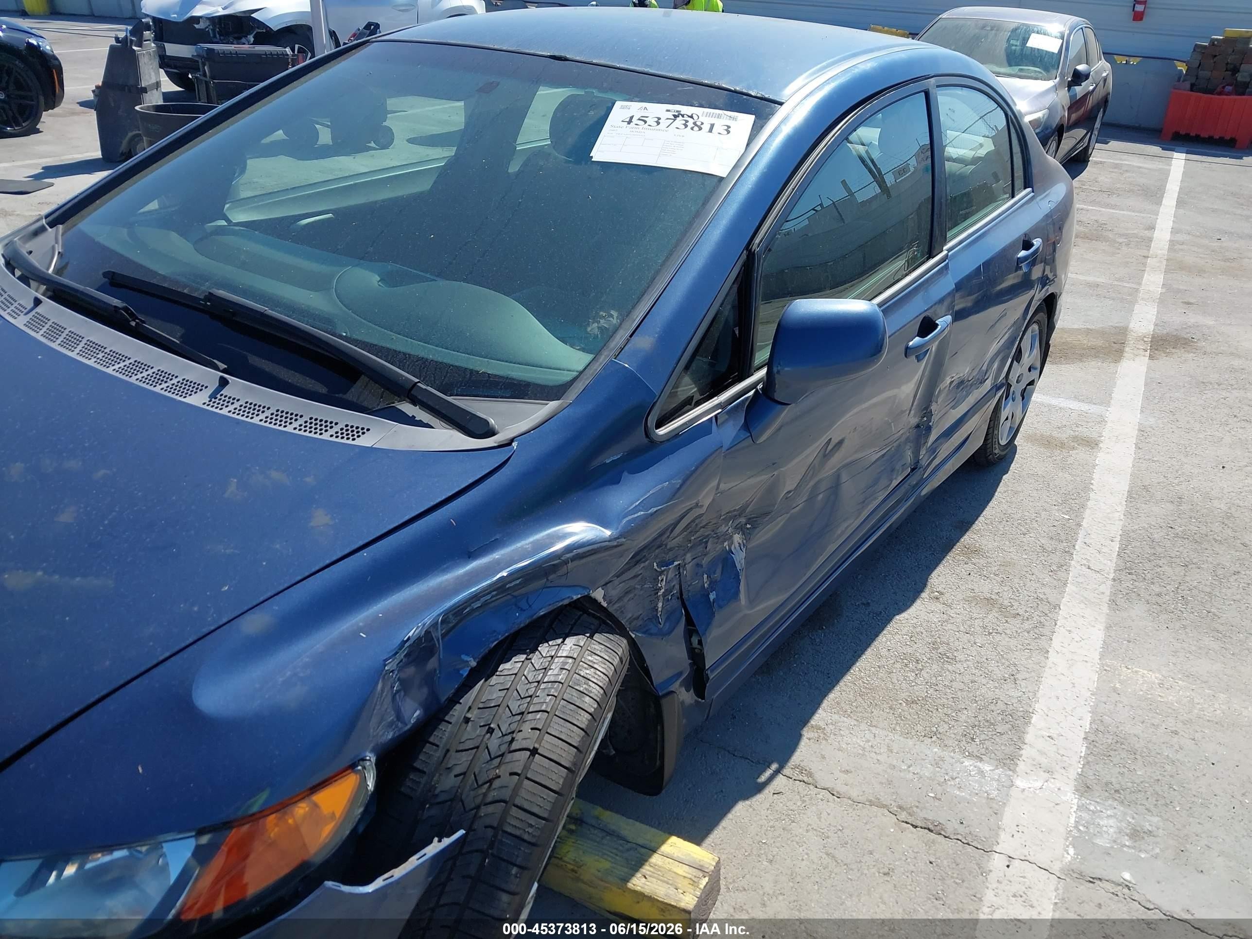 2007 Honda Civic Lx Blue vin: 2HGFA16517H511322