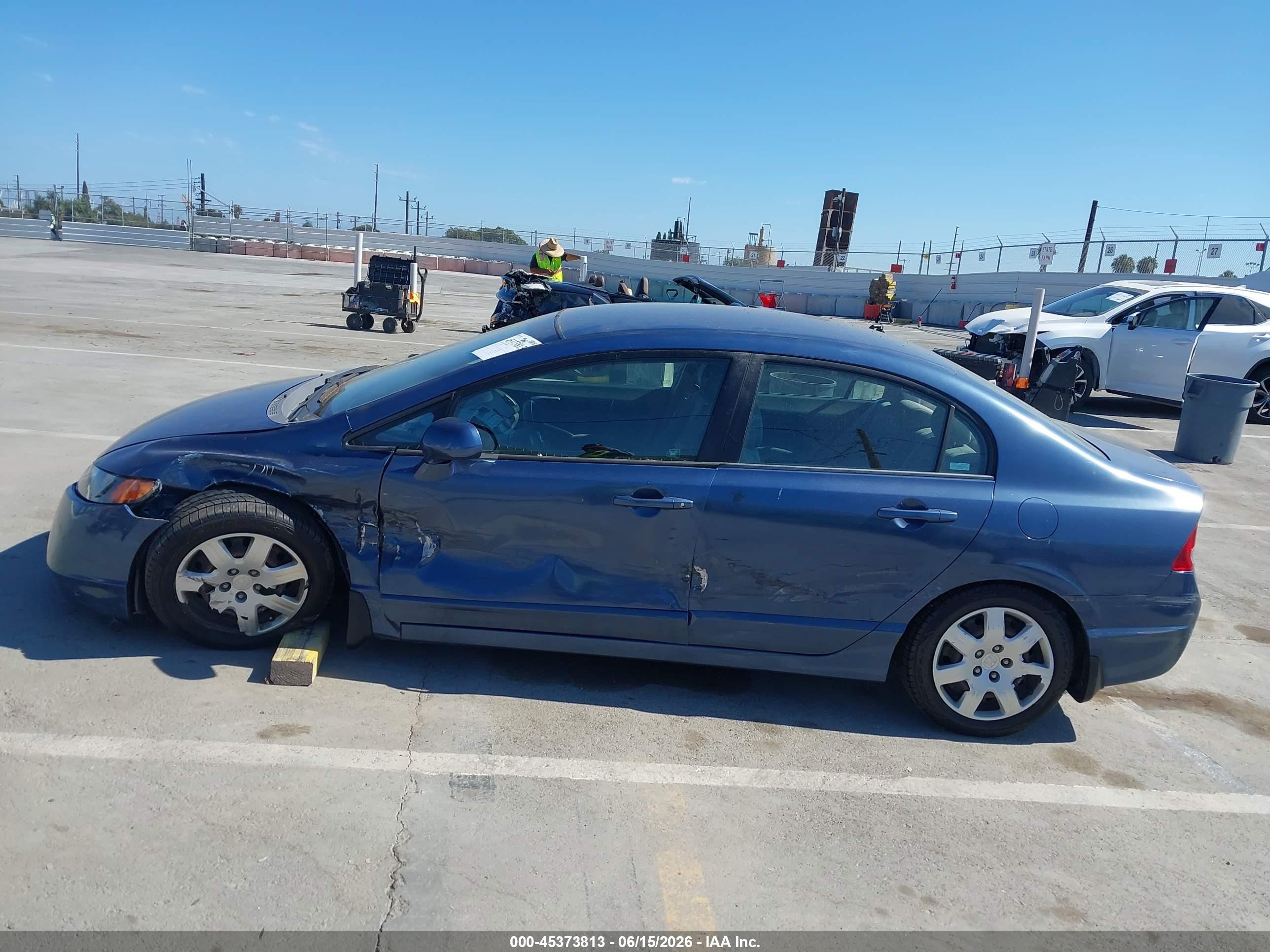2007 Honda Civic Lx Blue vin: 2HGFA16517H511322