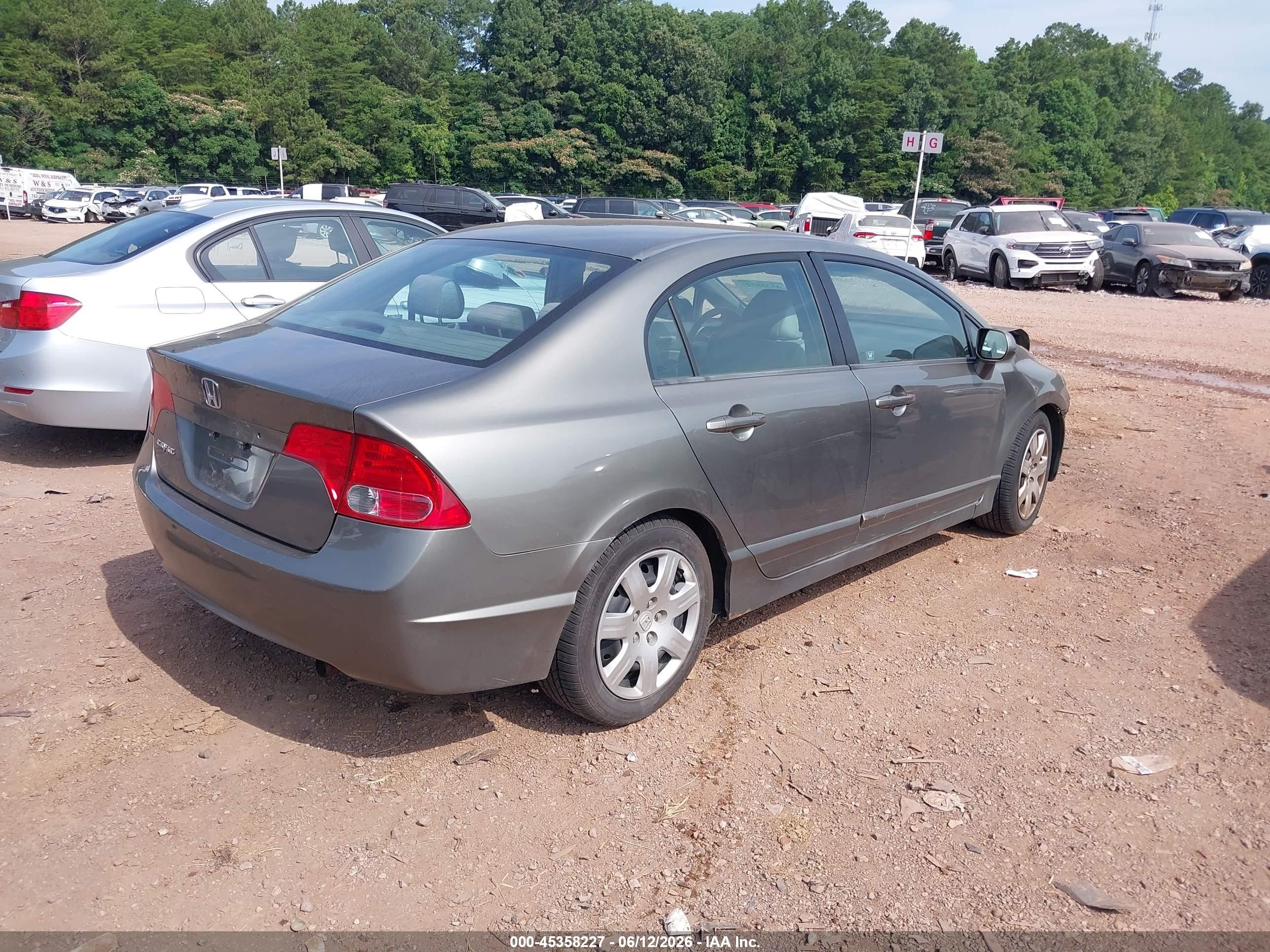 2008 Honda Civic Lx Gray vin: 2HGFA16518H306861