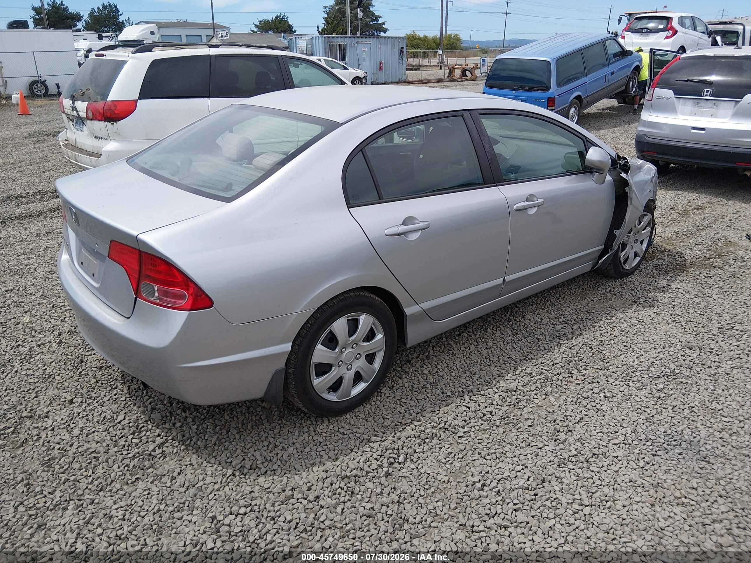2008 Honda Civic Lx Silver vin: 2HGFA16518H339052