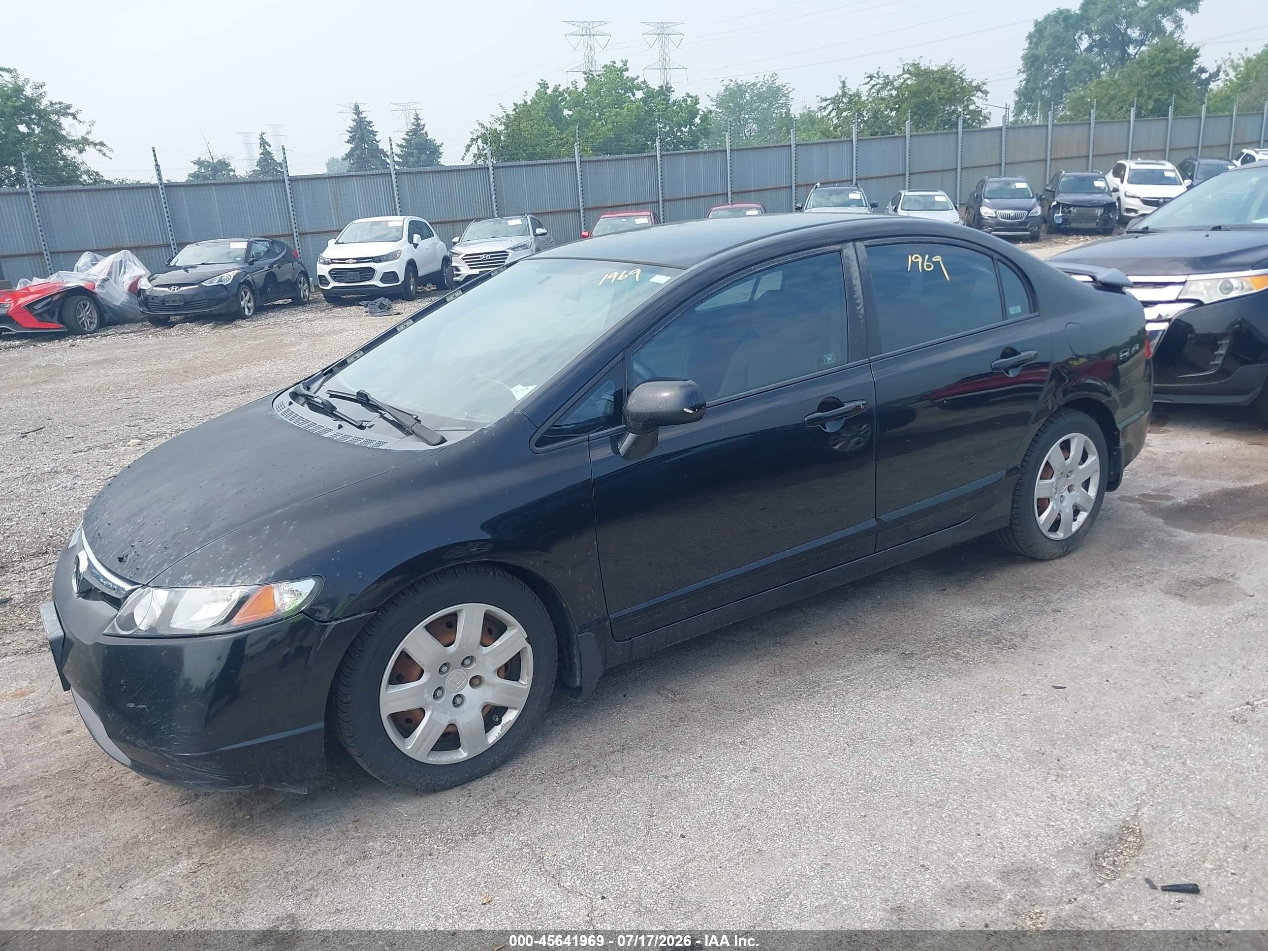 2008 Honda Civic Lx Черный vin: 2HGFA16518H348446