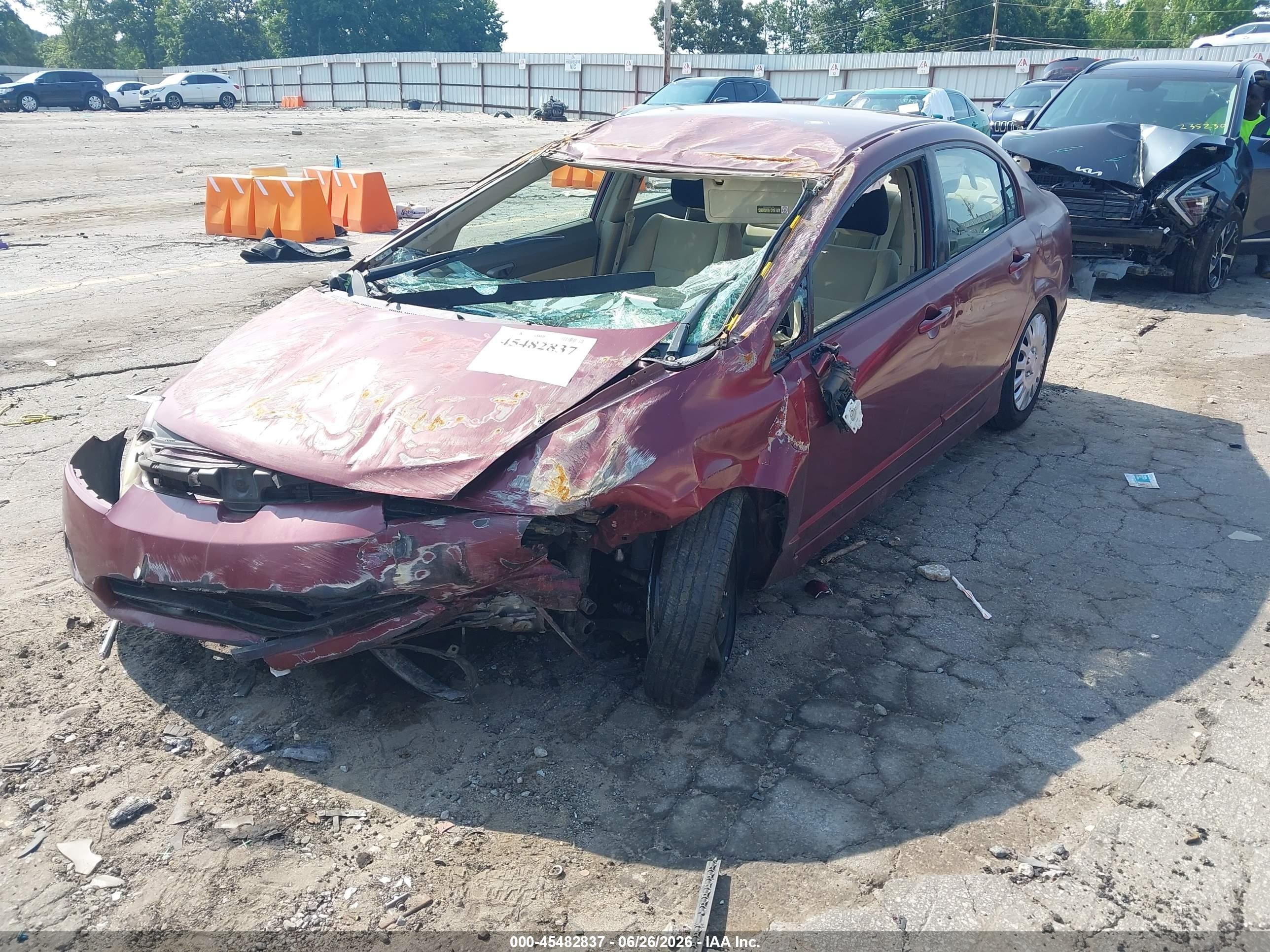 2008 Honda Civic Lx Maroon vin: 2HGFA16518H528896