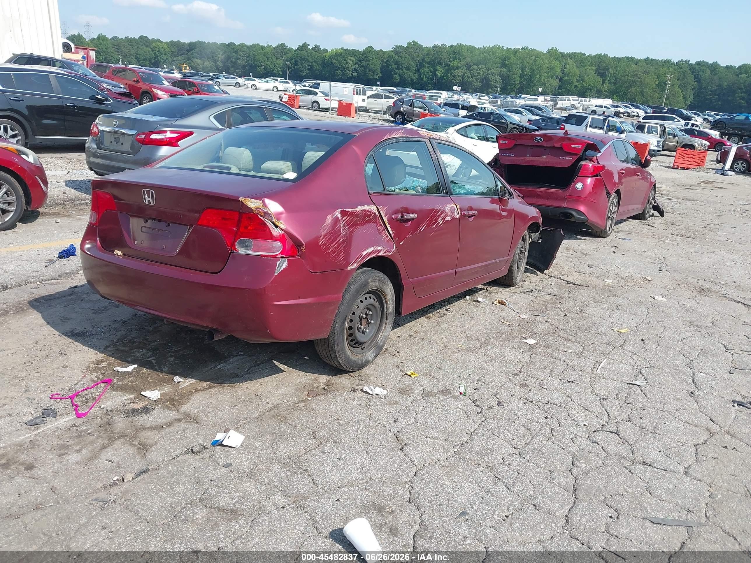 2008 Honda Civic Lx Maroon vin: 2HGFA16518H528896