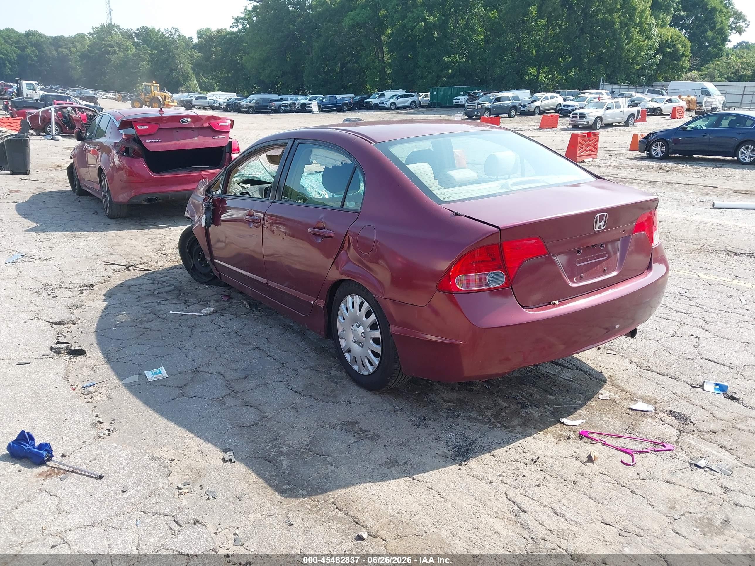 2008 Honda Civic Lx Maroon vin: 2HGFA16518H528896